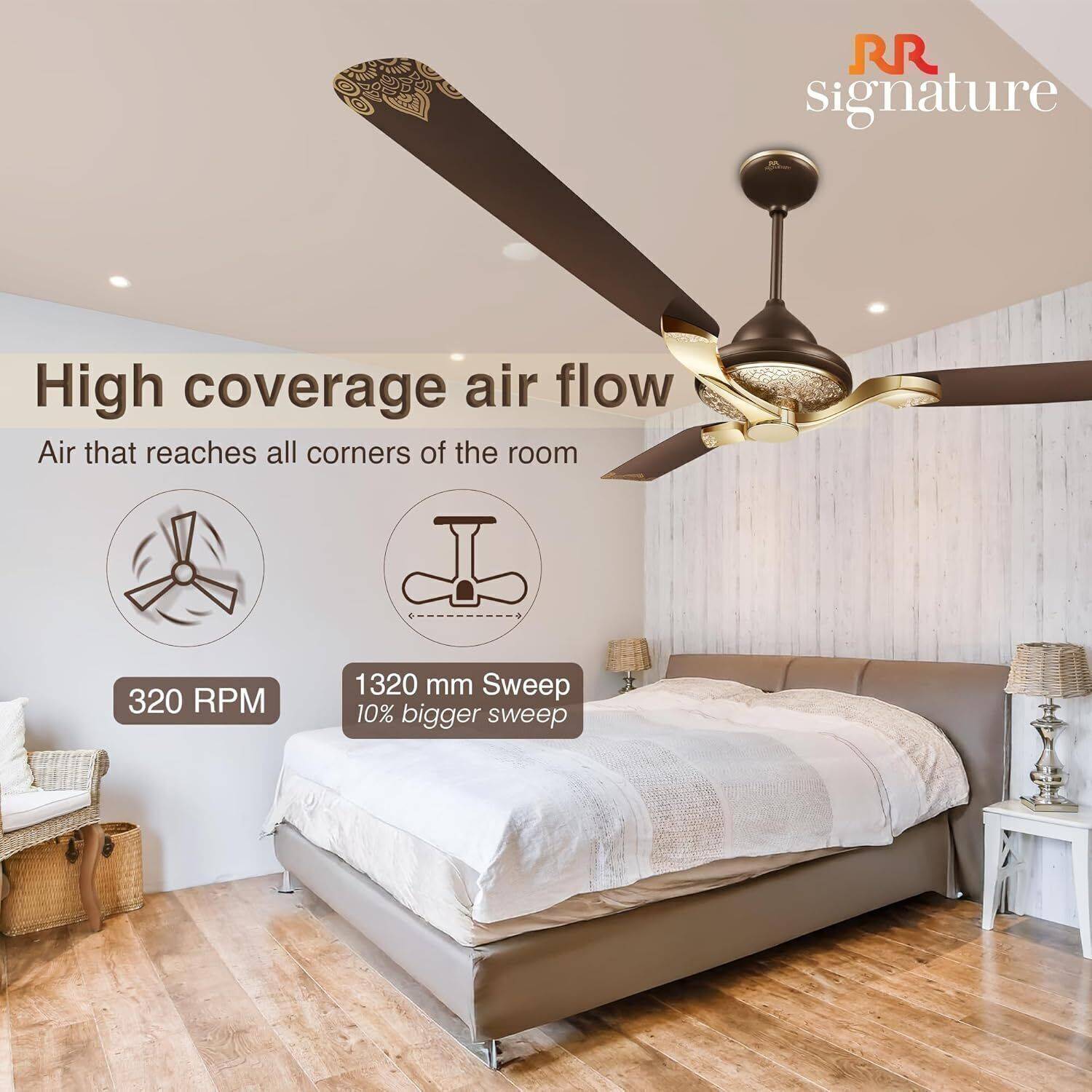 RR Jaipur Mahal 1320 mm Ceiling Fan - Image 5