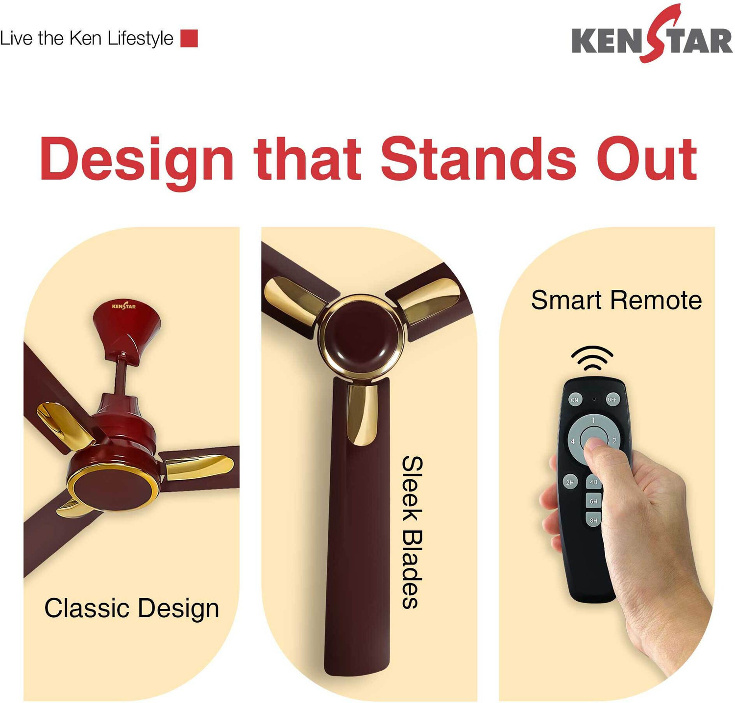 Image of Kenstar Snow breeze with 2 Year Warranty BLDC Motor with Remote 1200 mm Ceiling Fan
