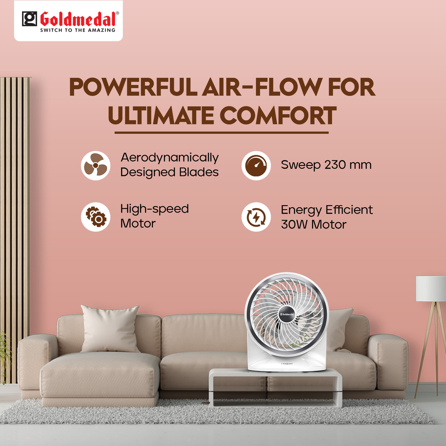 Image of Goldmedal i-Fresh 230mm with 2 Year Warranty 230 mm Table Fan