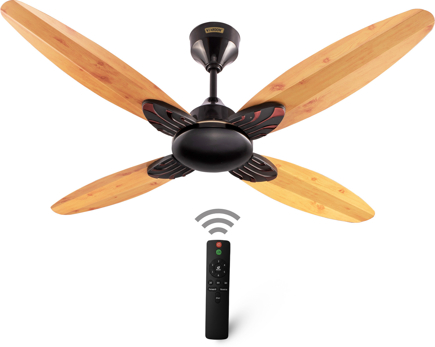 Image of Stardom RACER WOODEN | BLDC Motor | 4 Blade with 5 Year Warranty BLDC Motor with Remote 1200 mm Ceiling Fan