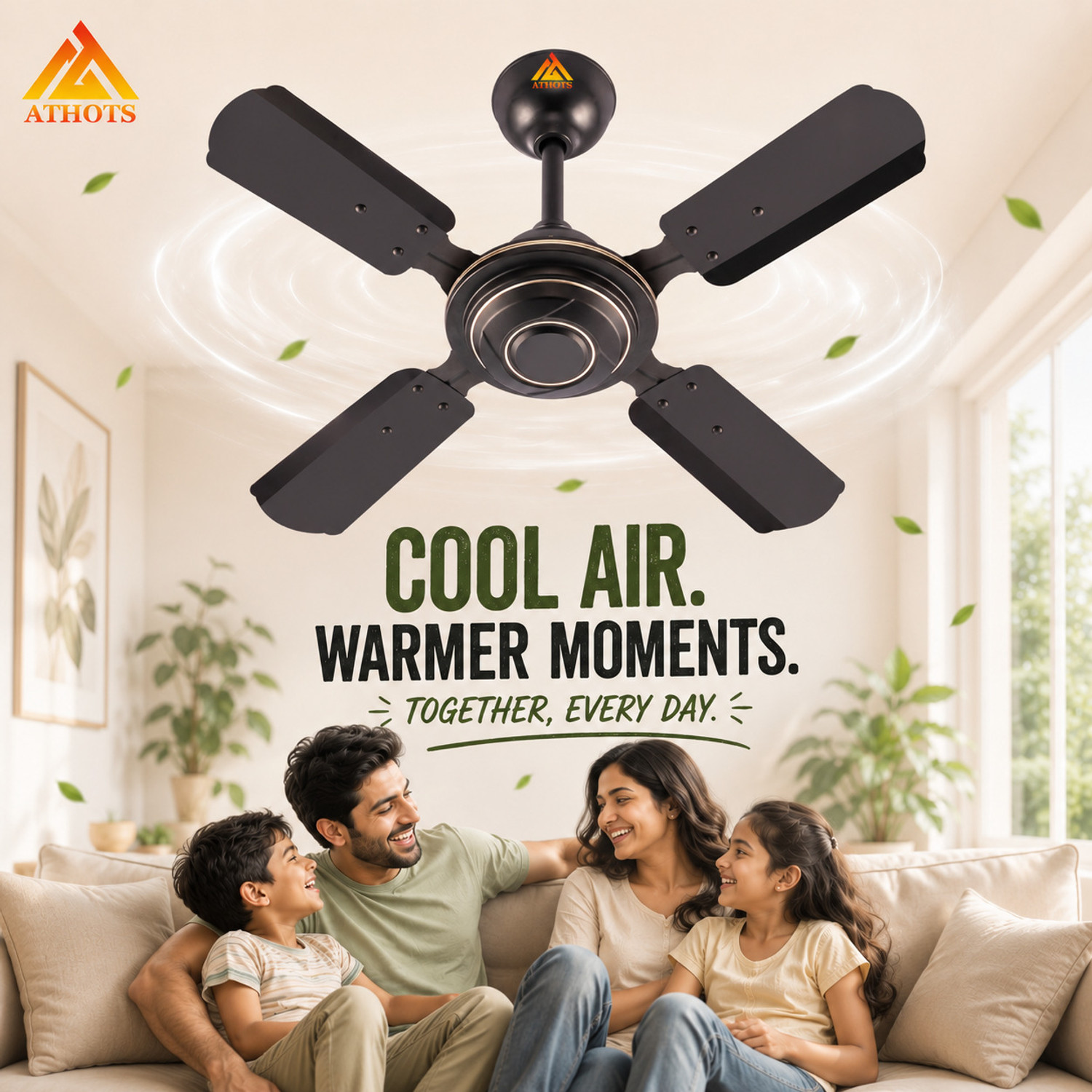 Image of Athots Momentum 24 Inch Ultra High Speed with 30 Months Warranty Energy Saving, High Air Delivery 600 mm Ceiling Fan