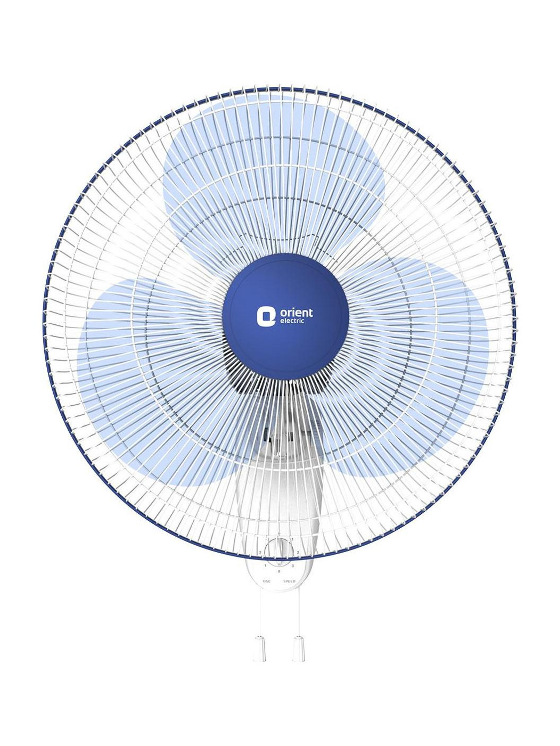 Image of Orient Electric Wall 91 |COP-TER Technology | 100% Copper Motor| Superior Air Delivery | 3 Speed with 2 Year Warranty 400 mm Wall Fan (White, Blue | Pack of 1)