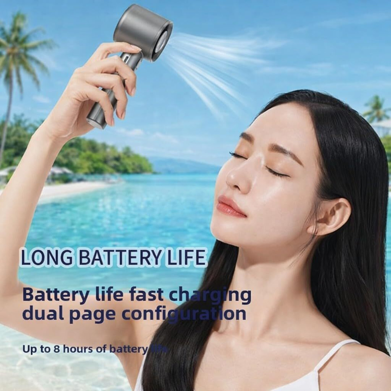 Image of FITRIC Mini Handheld Cooling Fan USB Rechargeable | Silent | Turbo Air Cooler BLDC Motor 60 mm Table Fan