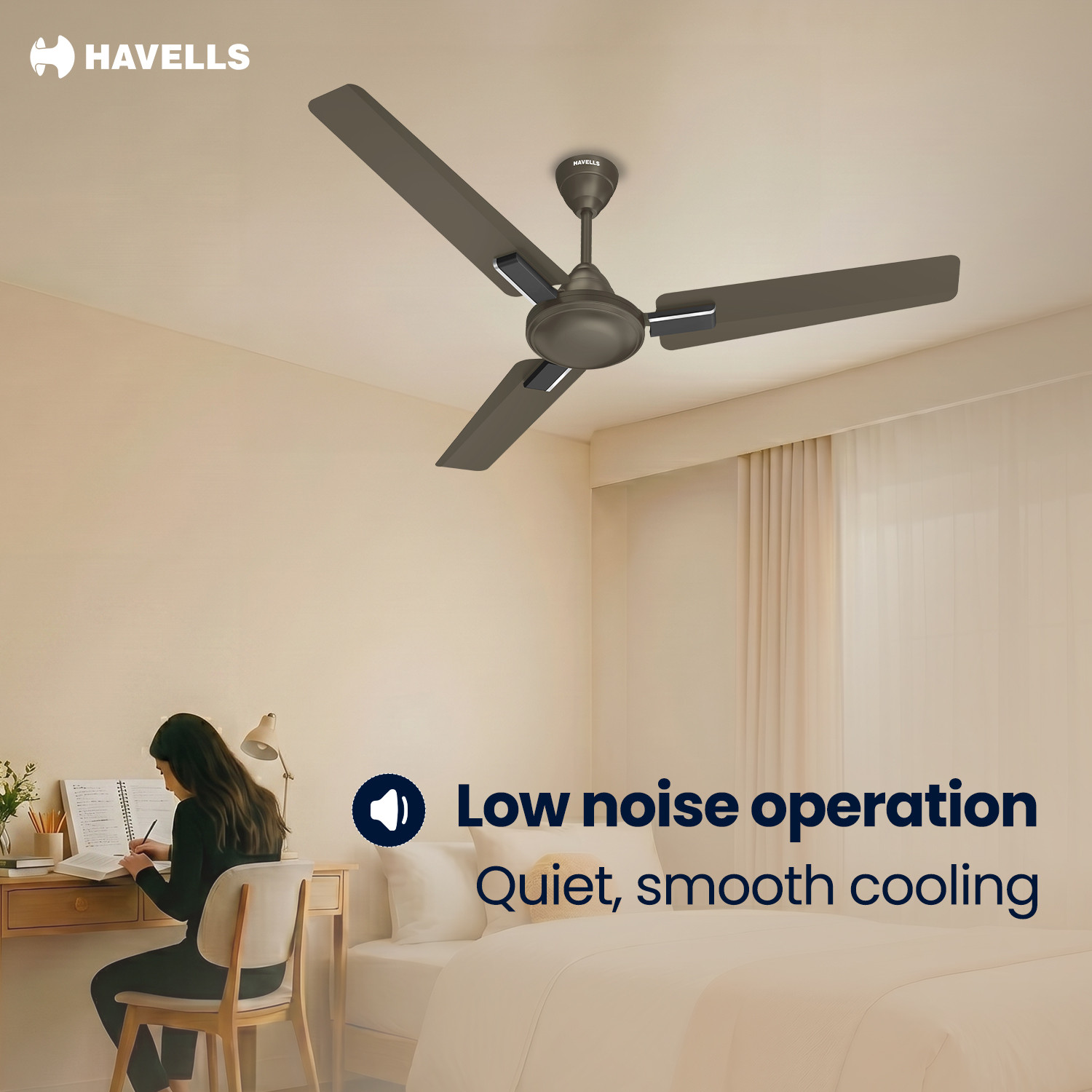Image of HAVELLS Ambrose Neo Ceiling Fan| High Speed, High Air Delivery| Strong & Powerful motor with 2 Year Warranty Anti Dust 1200 mm Ceiling Fan