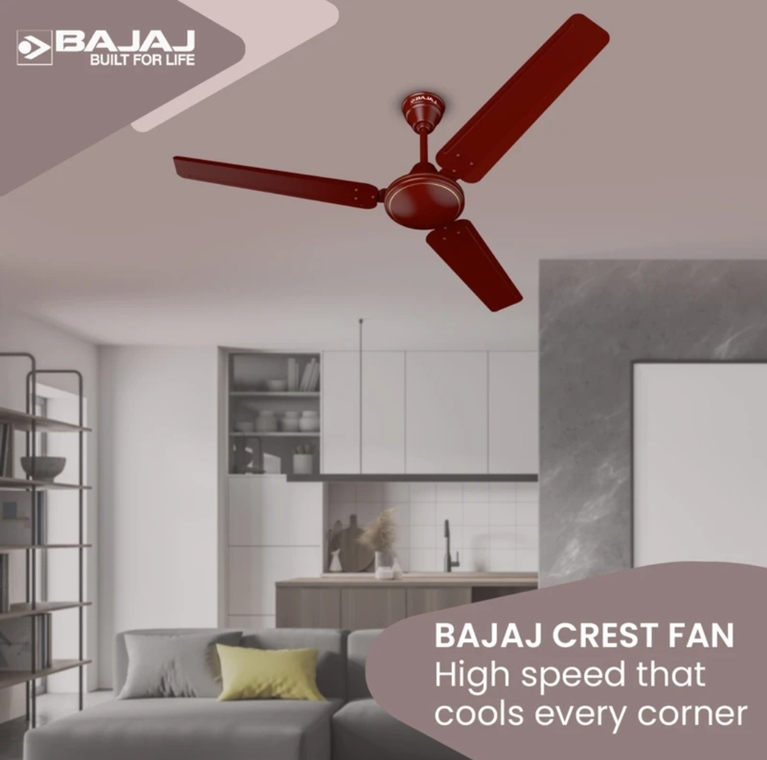 Image of BAJAJ Crest Turbo 1200mm with 2 Year Warranty 1200 mm Ceiling Fan