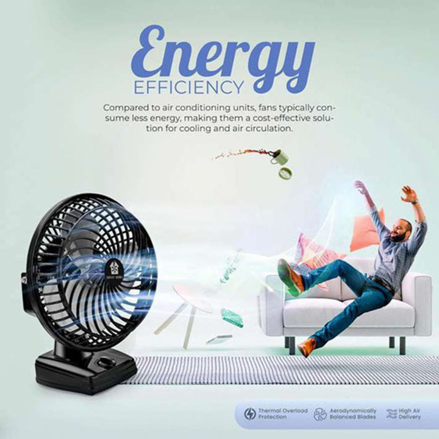 Image of Savvy Home 9 Inch High Speed Wall Cum Table Fan for Home | All Purpose Fan | S9WTF /BLK-3 with 1 Year Warranty High Air Delivery 300 mm Table Fan