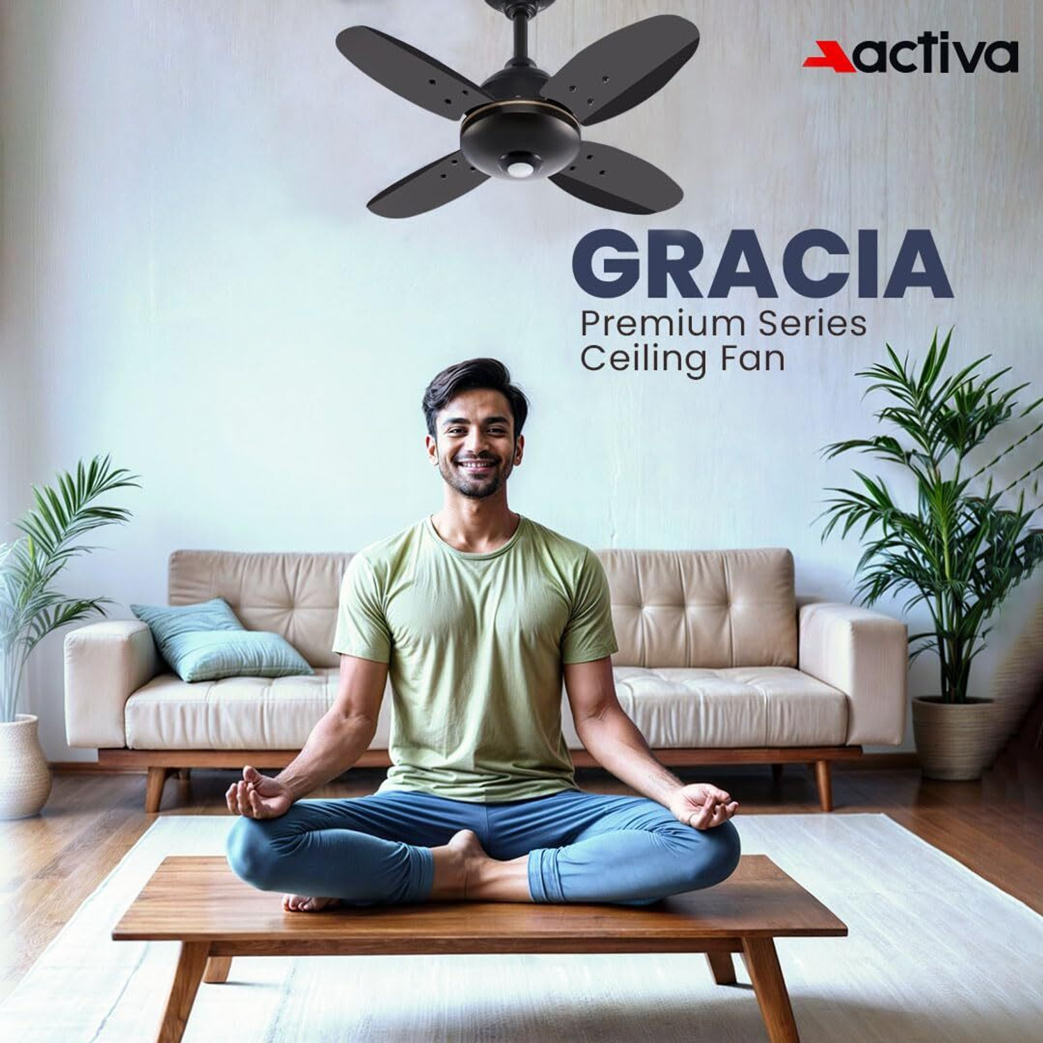 Image of ACTIVA BLDC GRACIA | LED Light | Energy Saving | Anti Dust with 5 Year Warranty BLDC Motor with Remote 600 mm Ceiling Fan