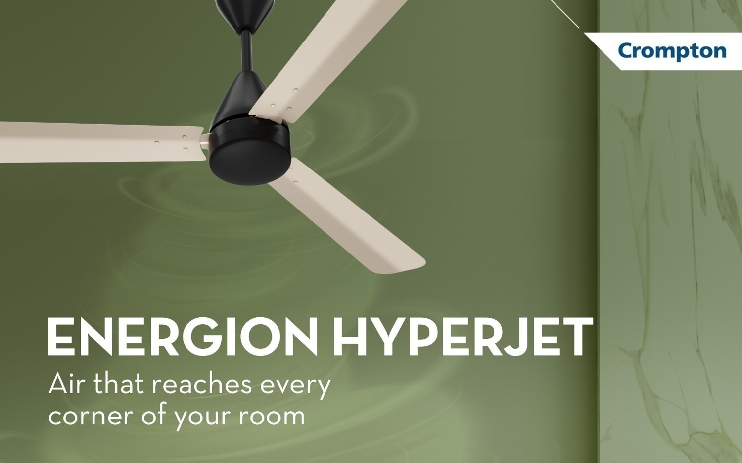 Image of Crompton Energion Hyperjet | BLDC Technology | Remote Control with 2 Year Warranty Energy Saving 1200 mm Ceiling Fan (5 Star | Ivory Black | Pack of 1)