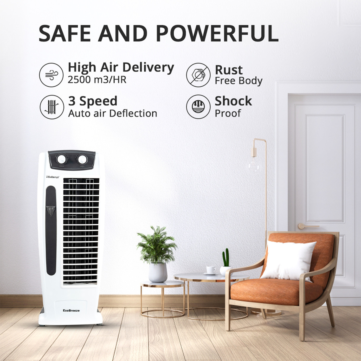 Image of BlueBerry's TF ECO | Silent Operation | High Speed | Premium with 1 Year Warranty Silent Operation 120 mm Tower Fan