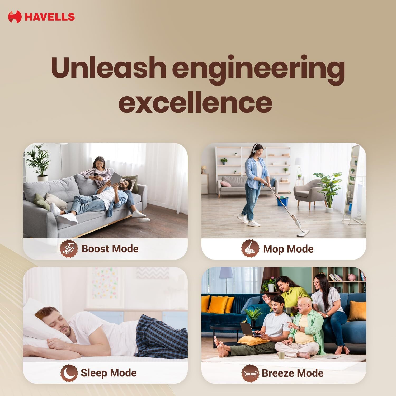 Image of HAVELLS FAB BLDC, Reverse Rotation, 4 Modes, with 3 Year Warranty BLDC Motor with Remote 1200 mm Ceiling Fan