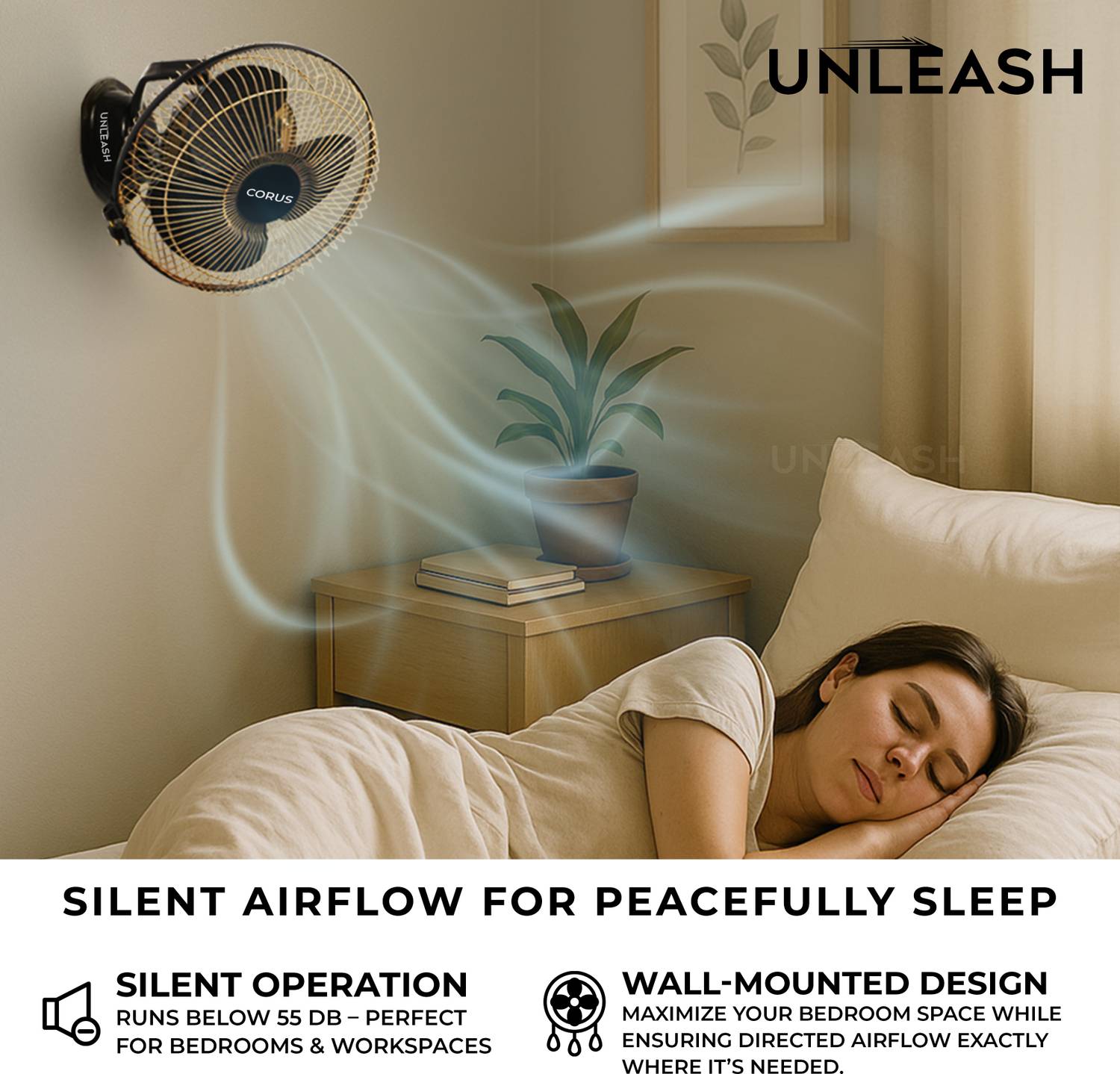 unleash Corus 9inch Metal Jaali Wall Fan - Image 4