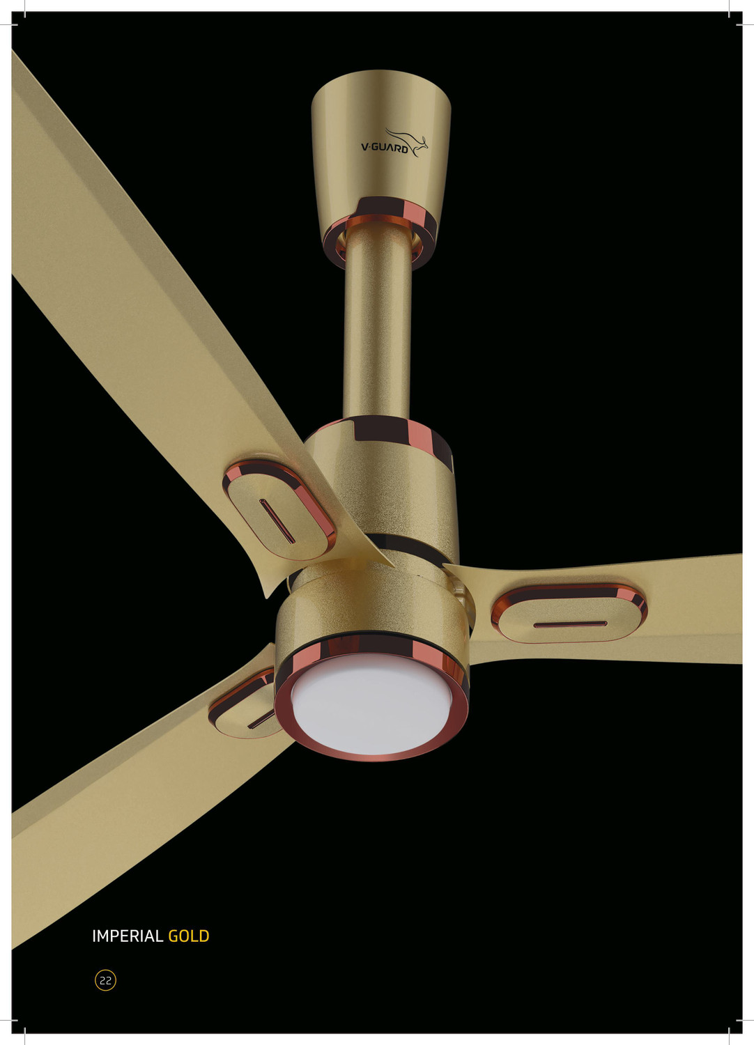 Image of V-Guard AIRWIZ LIGHT PREMIUM HIGH SPEED | 6W LED UNDER LIGHT (48 inch) 370 RPM with 3 Year Warranty BLDC Motor with Remote 1200 mm Ceiling Fan