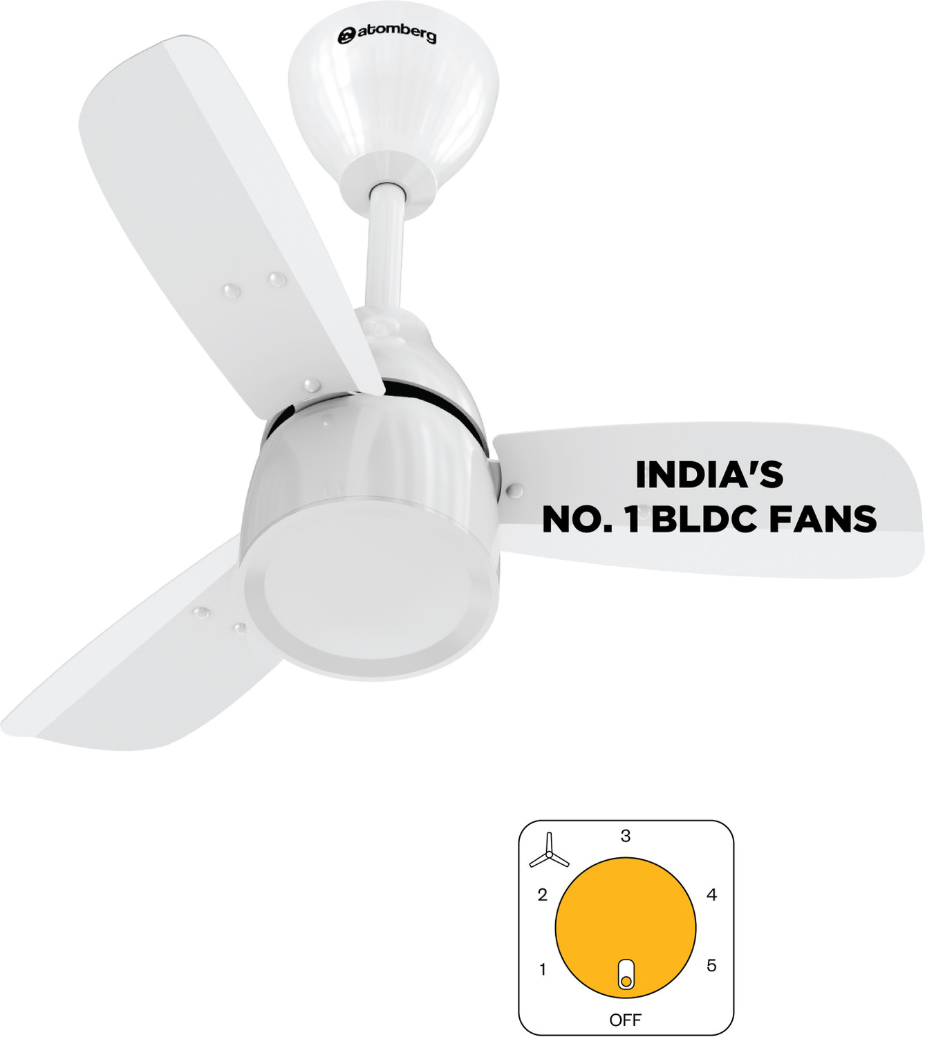 Image of Atomberg Renesa Prime Regulator Operated (No Remote)High Air DeliveryLow Noise with 3 Year Warranty BLDC Motor 600 mm Ceiling Fan