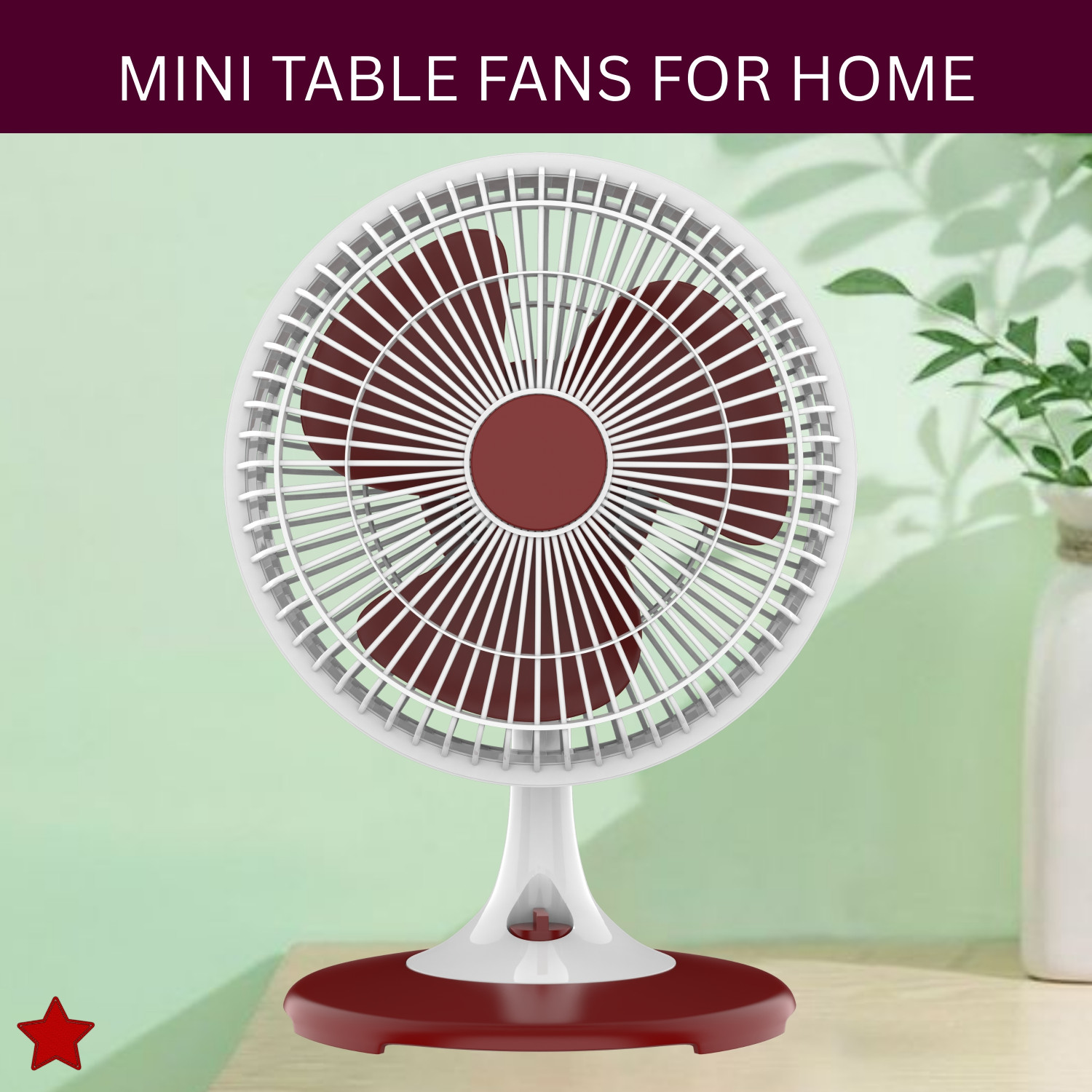 Image of SYARA 300mm(12Inch.) Mini AC Cooler Fan, Small Evaporative Air Table Fan For HomeB219 Silent Operation 300 mm Table Fan