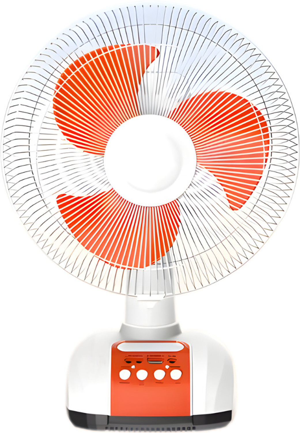 Image of DRUMSTONE Adjustable Speed Rechargeable LED Light Oscillating Table Fan - 15 Year Warranty 120 mm Table Fan