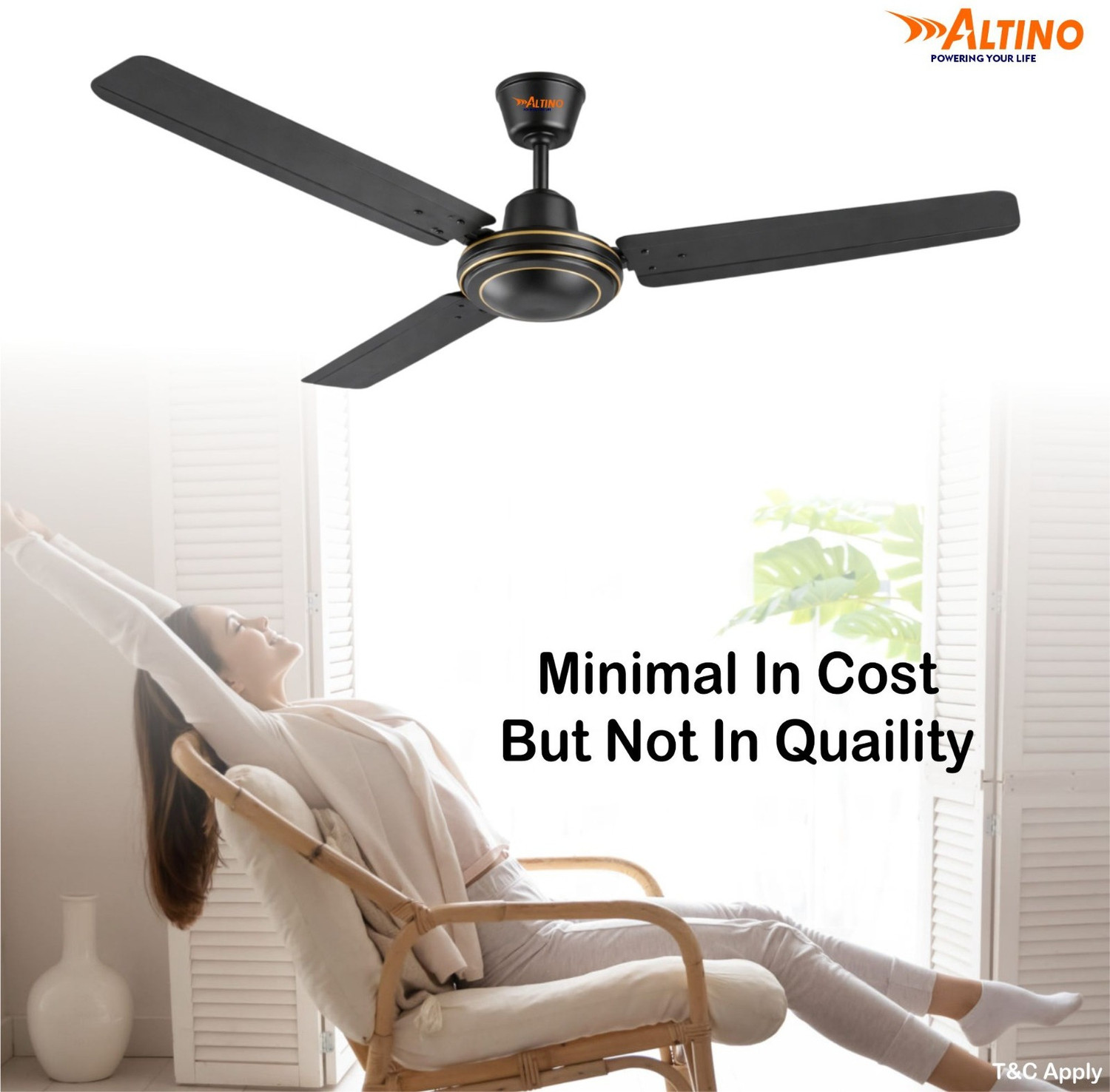 Image of ALTINO TEZZZ Smoke Brown-41 with 2 Year Warranty 1200 mm Ceiling Fan