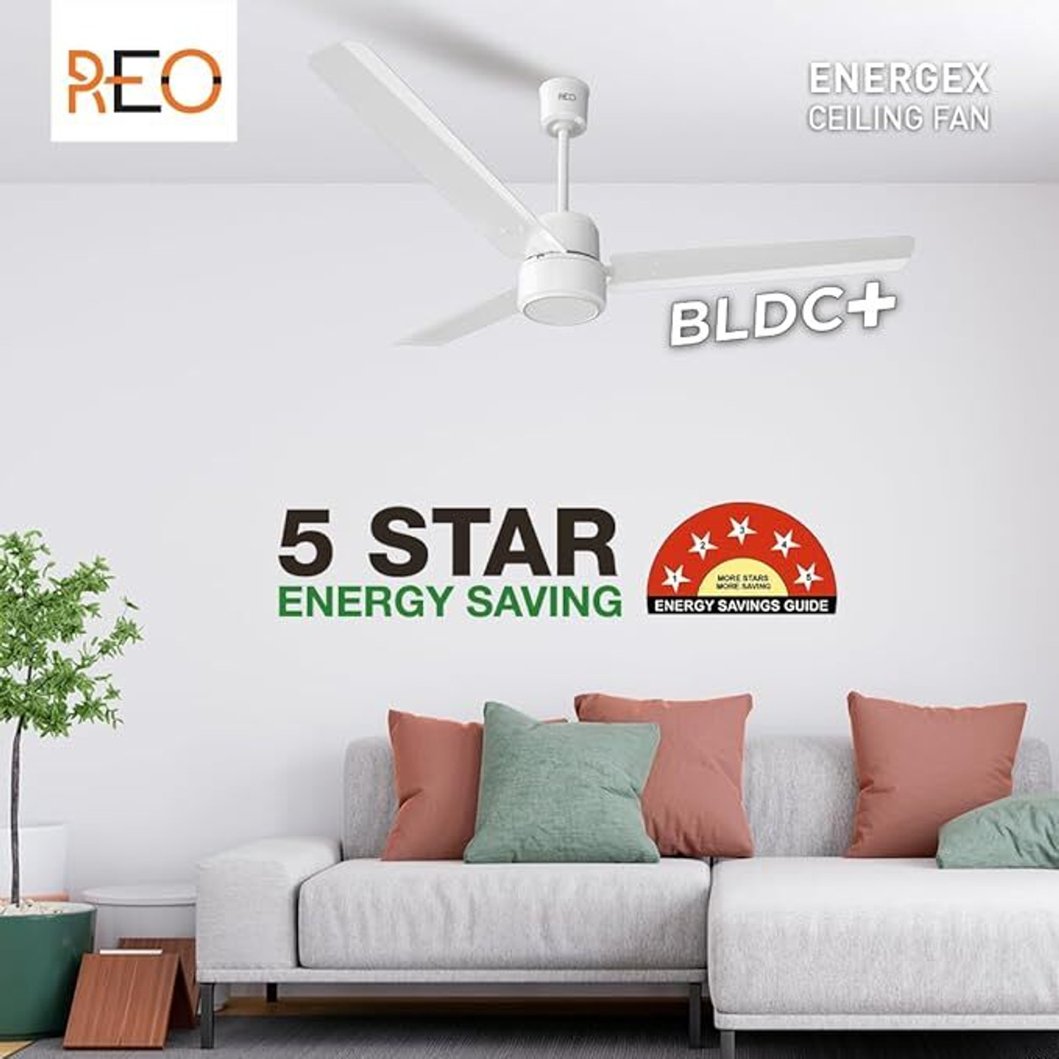 Image of REO BY HAVELLS ENERGEX 1200MM with 24 Months Warranty BLDC Motor with Remote 1200 mm Ceiling Fan