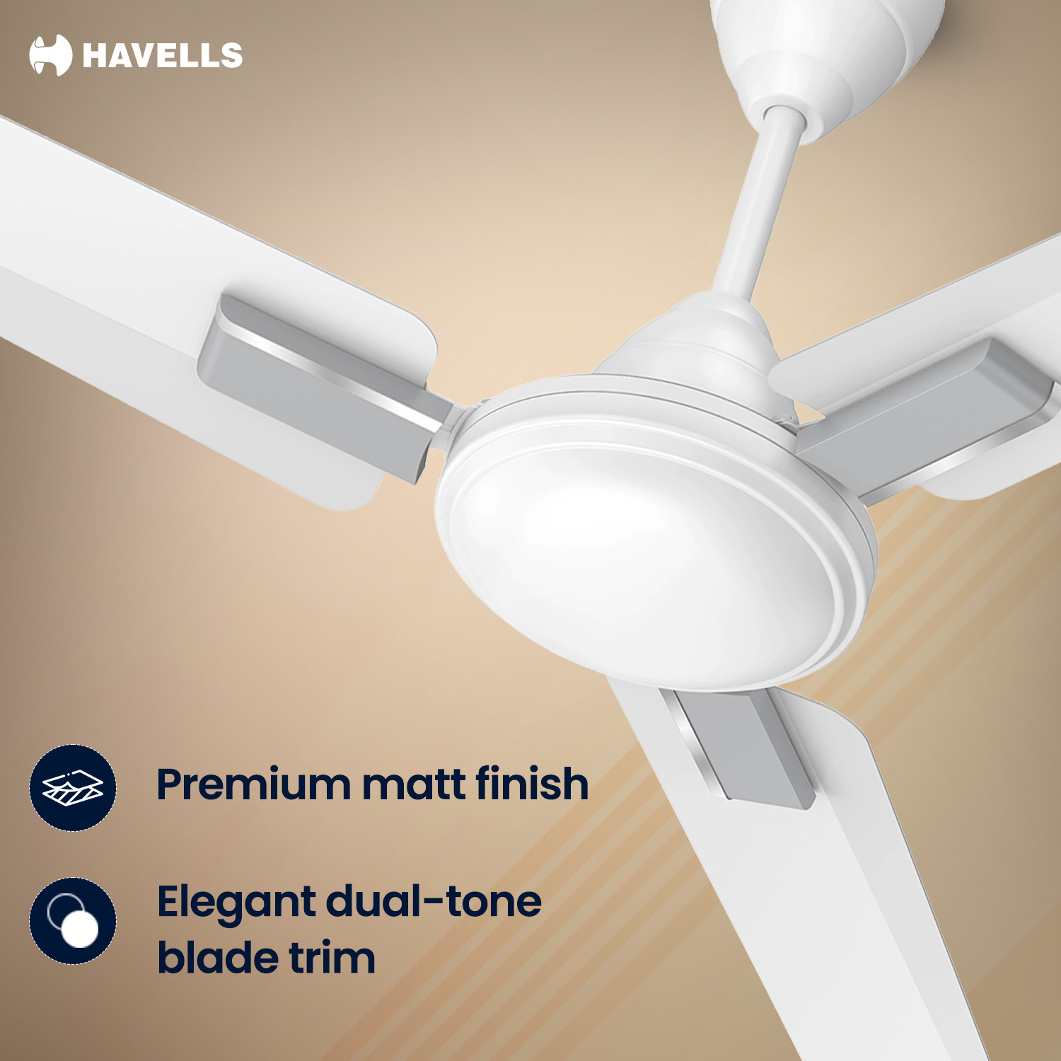 Image of HAVELLS Ambrose Neo Ceiling Fan| High Speed, High Air Delivery| Strong & Powerful motor with 2 Year Warranty Anti Dust 1200 mm Ceiling Fan (Elegant White | Pack of 1)