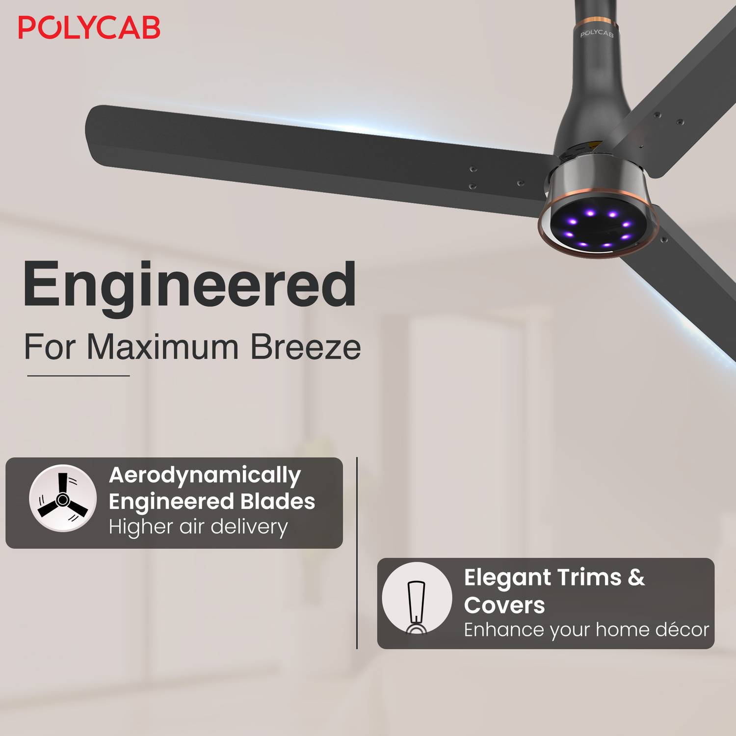 Polycab Wizzy Prime 1200 mm Ceiling Fan - Image 1