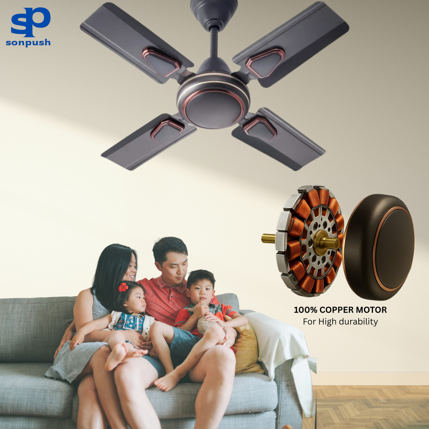 Image of Sonpush GTR+B6 DELEX 2 | 4 Blade with 24 Months Warranty Ultra High Speed 600 mm Ceiling Fan