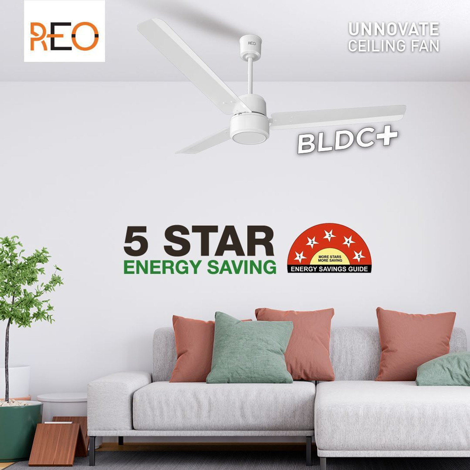 Image of Reo by Havells Unnovate|Remote Controlled|Reverse Rotation Mode| Timer Setting| Low Noise with 2 Year Warranty BLDC Motor 1200 mm Ceiling Fan