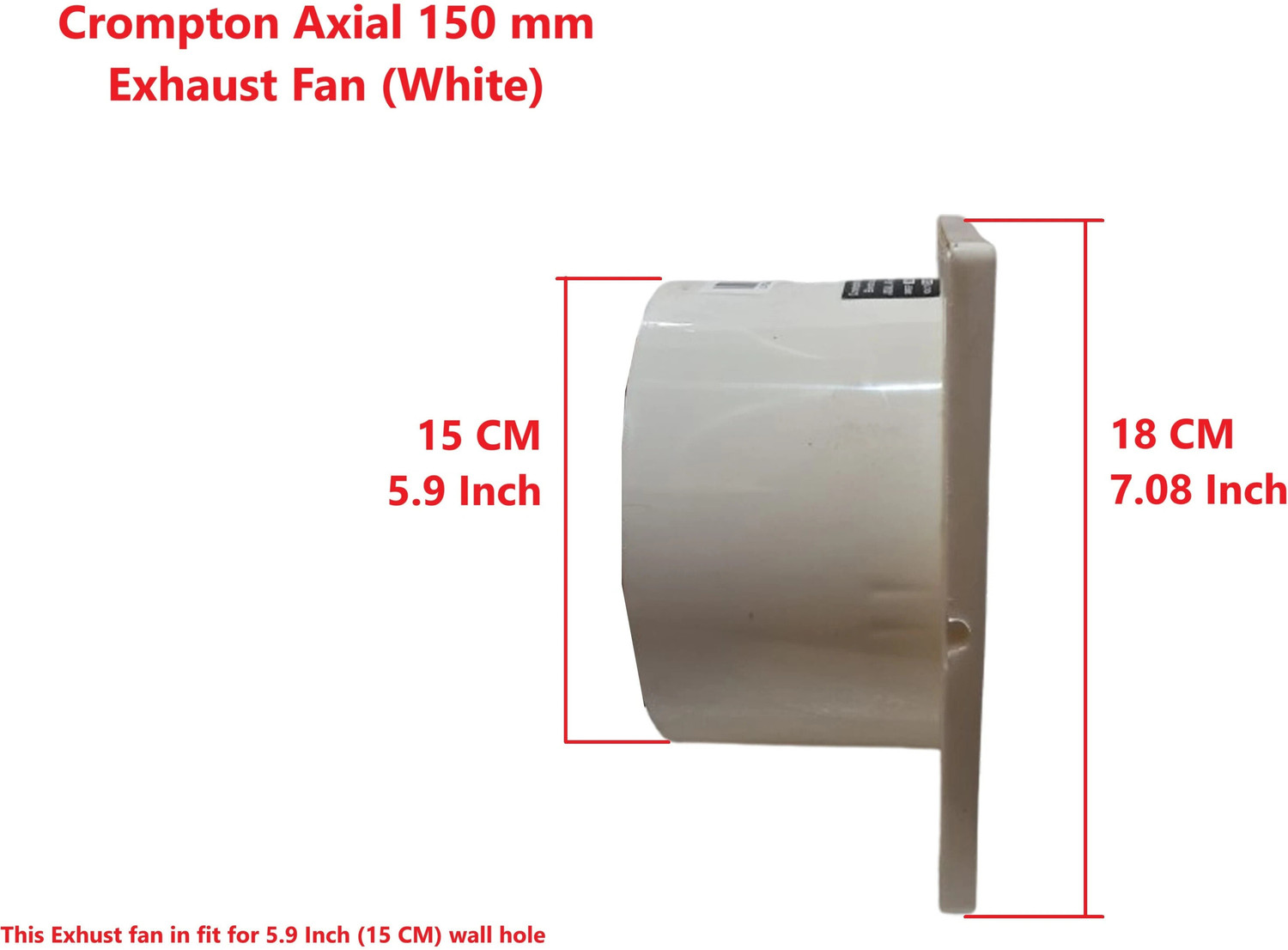 Image of Crompton Axial Air High-Speed pack of 1 Silent Operation 150 mm Exhaust Fan