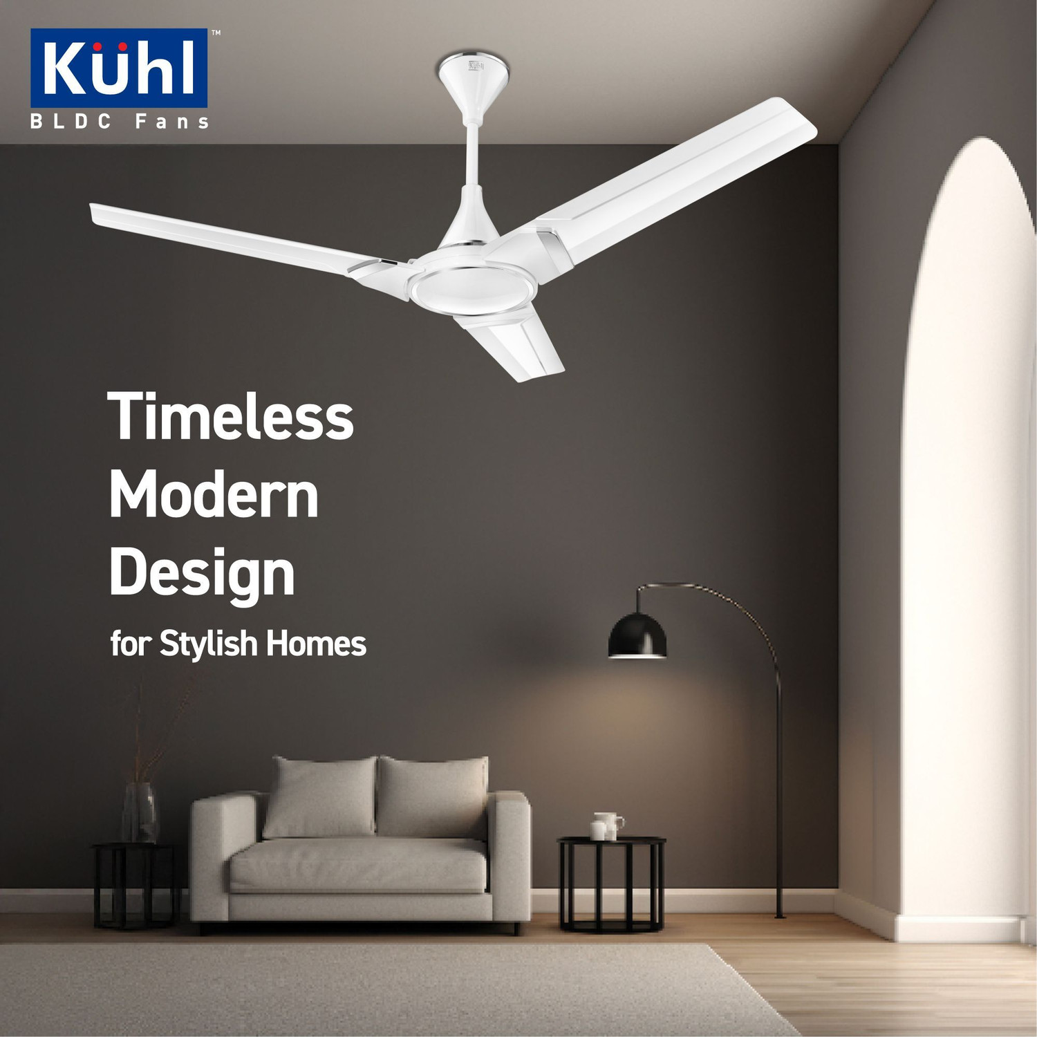 Image of KUHL Prima A3 Duo Power Saving BLDC Ceiling Fan | 29W | Remote & Regulator Operated BLDC Motor with Remote 1200 mm Ceiling Fan