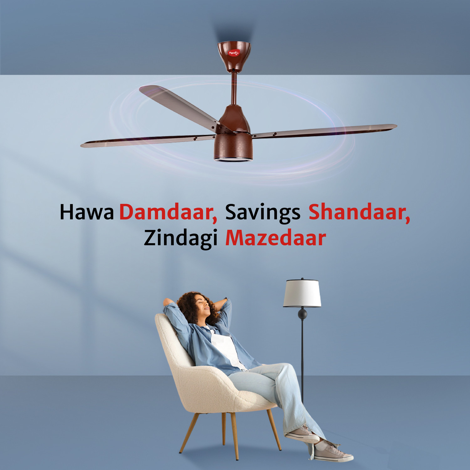 Image of Pigeon 19004495 with 2 Year Warranty 1200 mm Ceiling Fan (5 Star | Dark Brown | Pack of 1)