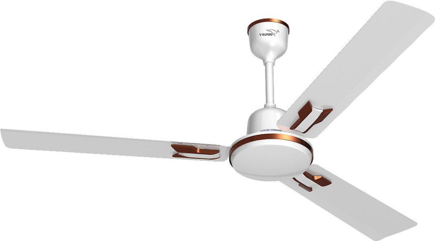 Image of V-Guard Pace Art Bz (Pebble White) | Energy Saving | High Speed | Decorative with 2 Year Warranty Energy Saving 1200 mm Ceiling Fan