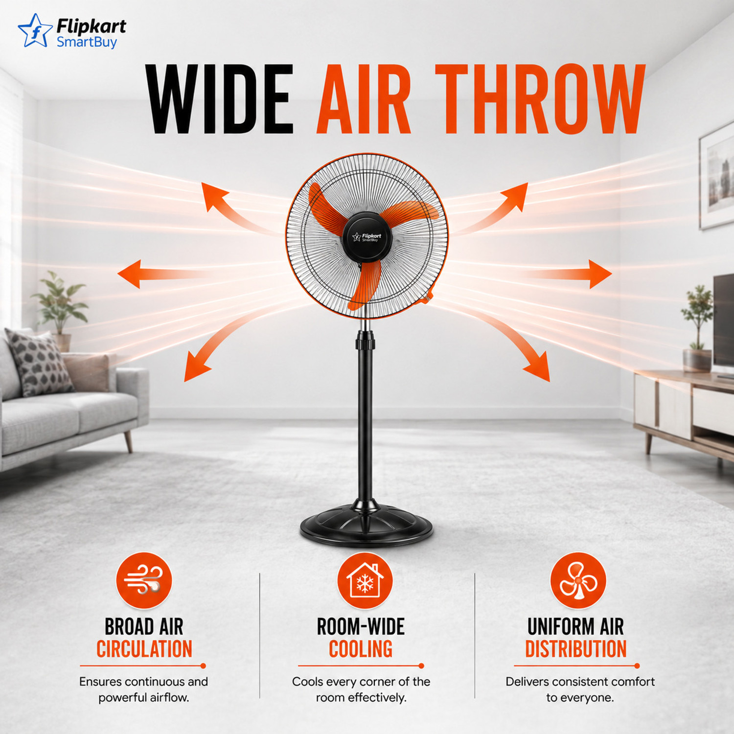 Image of Flipkart SmartBuy Falcon Signature with 2 Year Warranty High Air Delivery, Ultra High Speed 400 mm Pedestal Fan