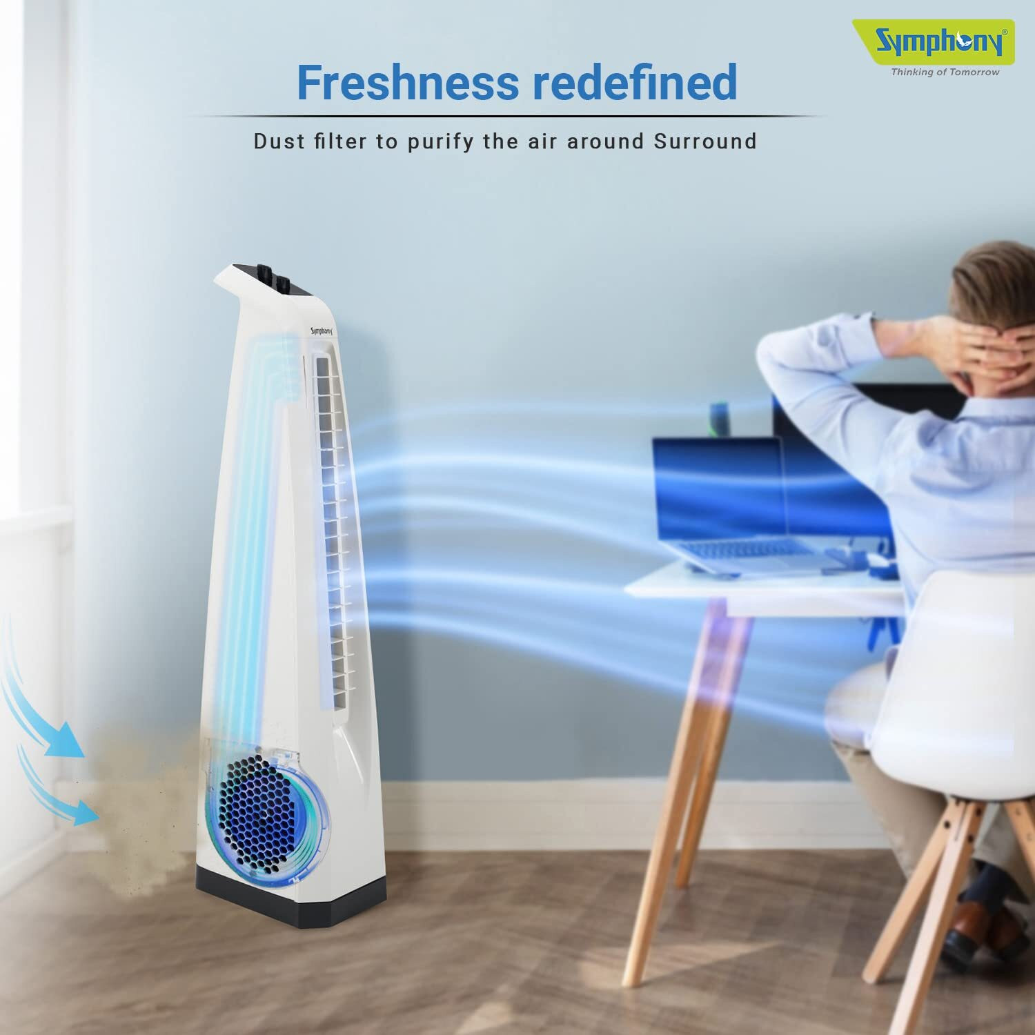 Image of Symphony Surround Bladeless | High Speed | Premium with 1 Year Warranty Ultra High Speed Tower Fan