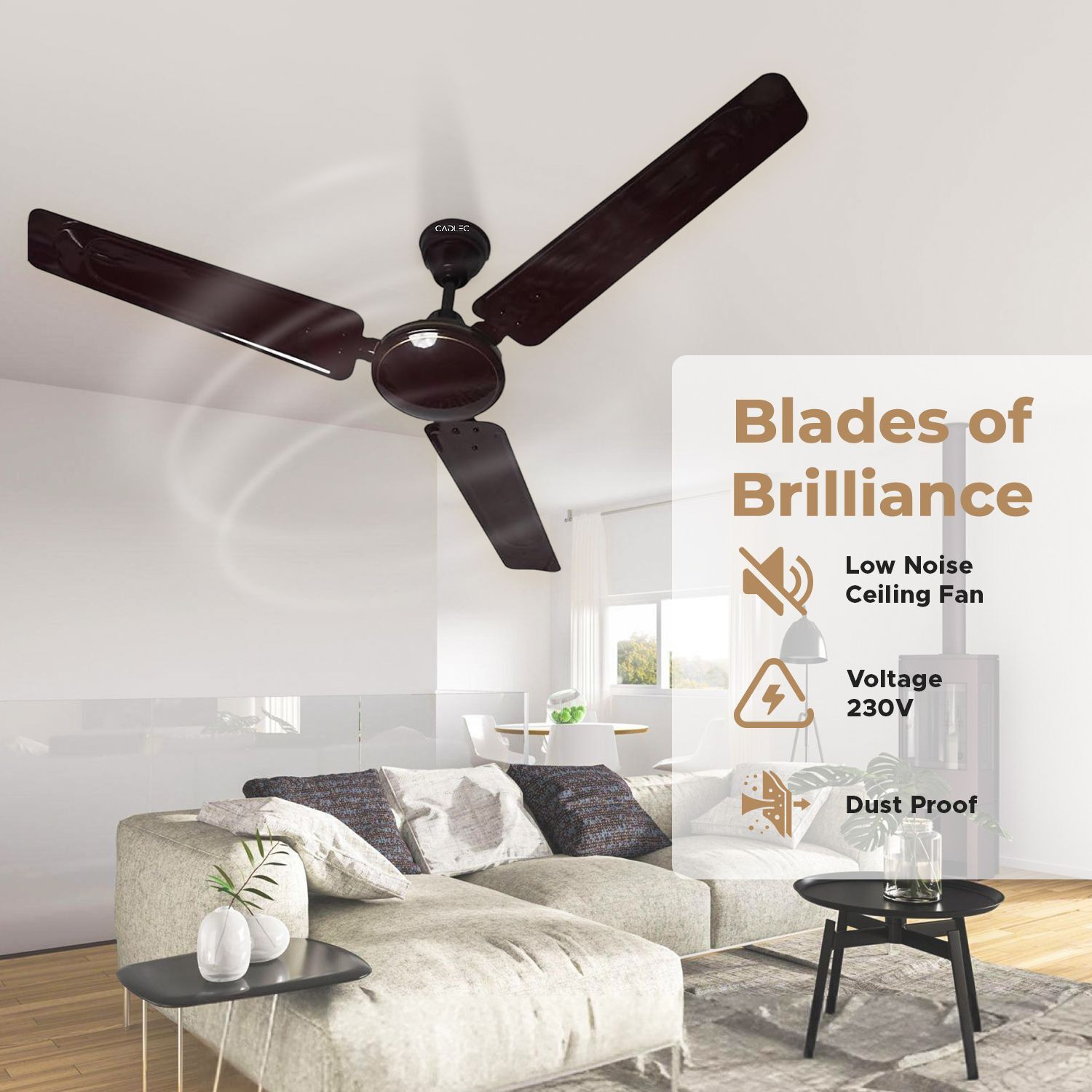 Image of Cadlec Breeza 1200 MM with 1 Year Warranty Ultra High Speed Ceiling Fan