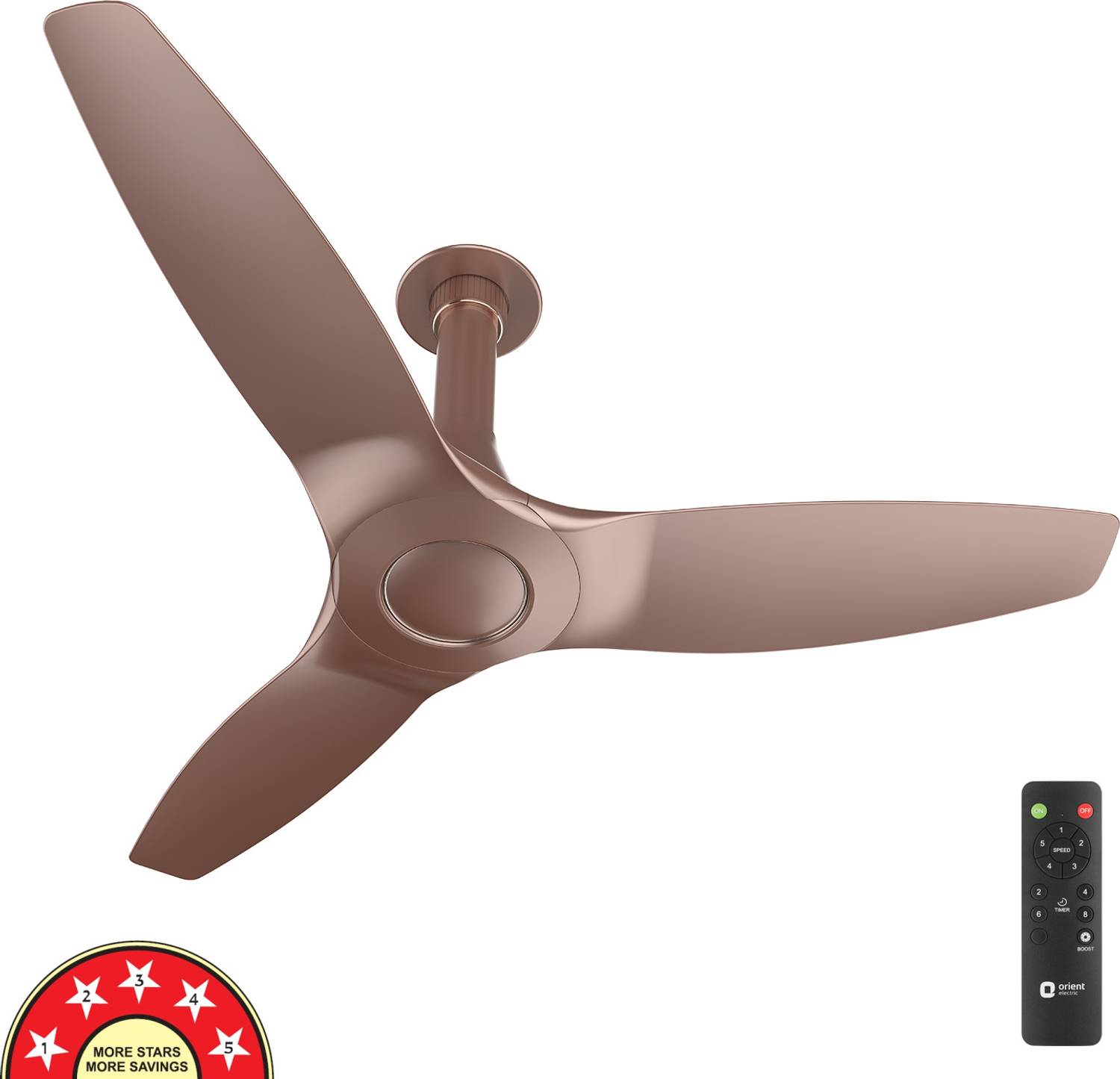 Orient Electric Aeroquiet Neu |Silent Operation |BEE-5 Star Rated|Superior Air Delivery with 5 Year Warranty BLDC Motor with Remote 1230 mm Ceiling Fan