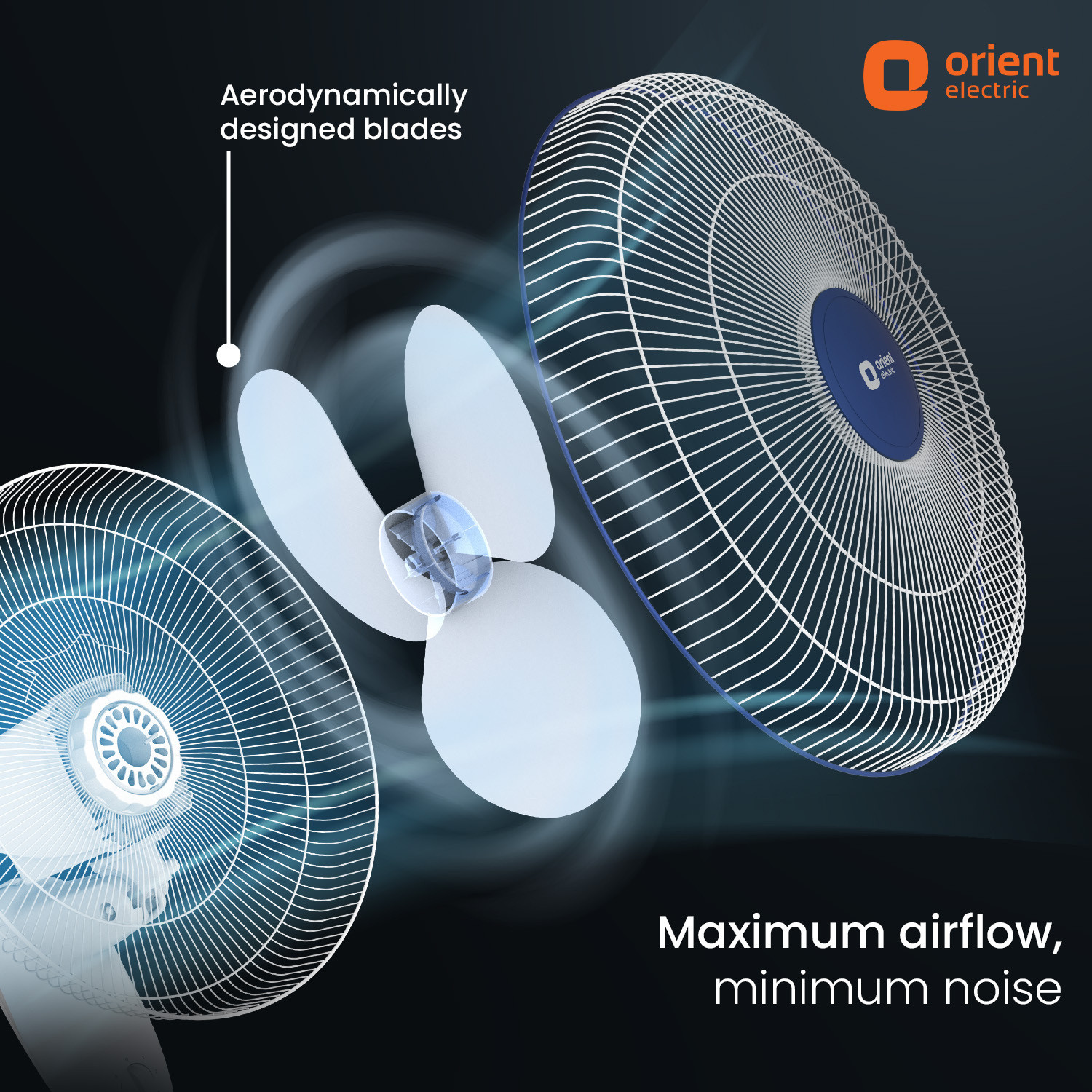 Image of Orient Electric Wall 91 |COP-TER Technology | 100% Copper Motor| Superior Air Delivery | 3 Speed with 2 Year Warranty 400 mm Wall Fan