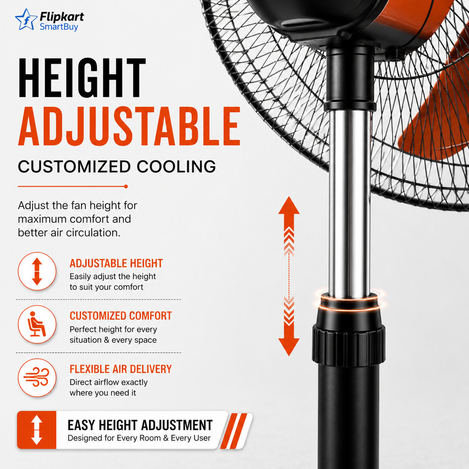 Image of Flipkart SmartBuy Falcon Signature with 2 Year Warranty High Air Delivery, Ultra High Speed 400 mm Pedestal Fan