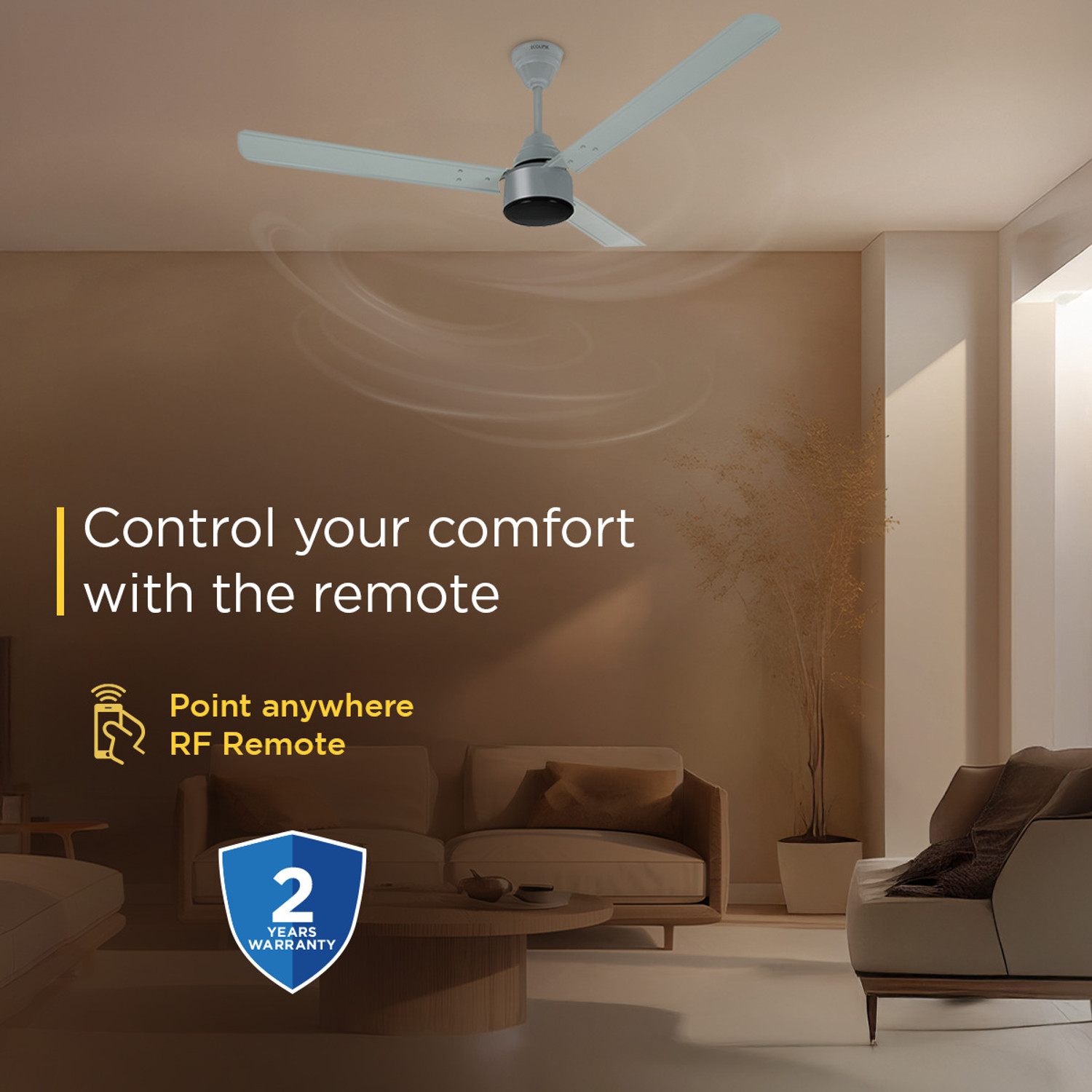 Image of EcoLink AiroMax BLDC 1200 with 2 Year Warranty BLDC Motor 1200 mm Ceiling Fan