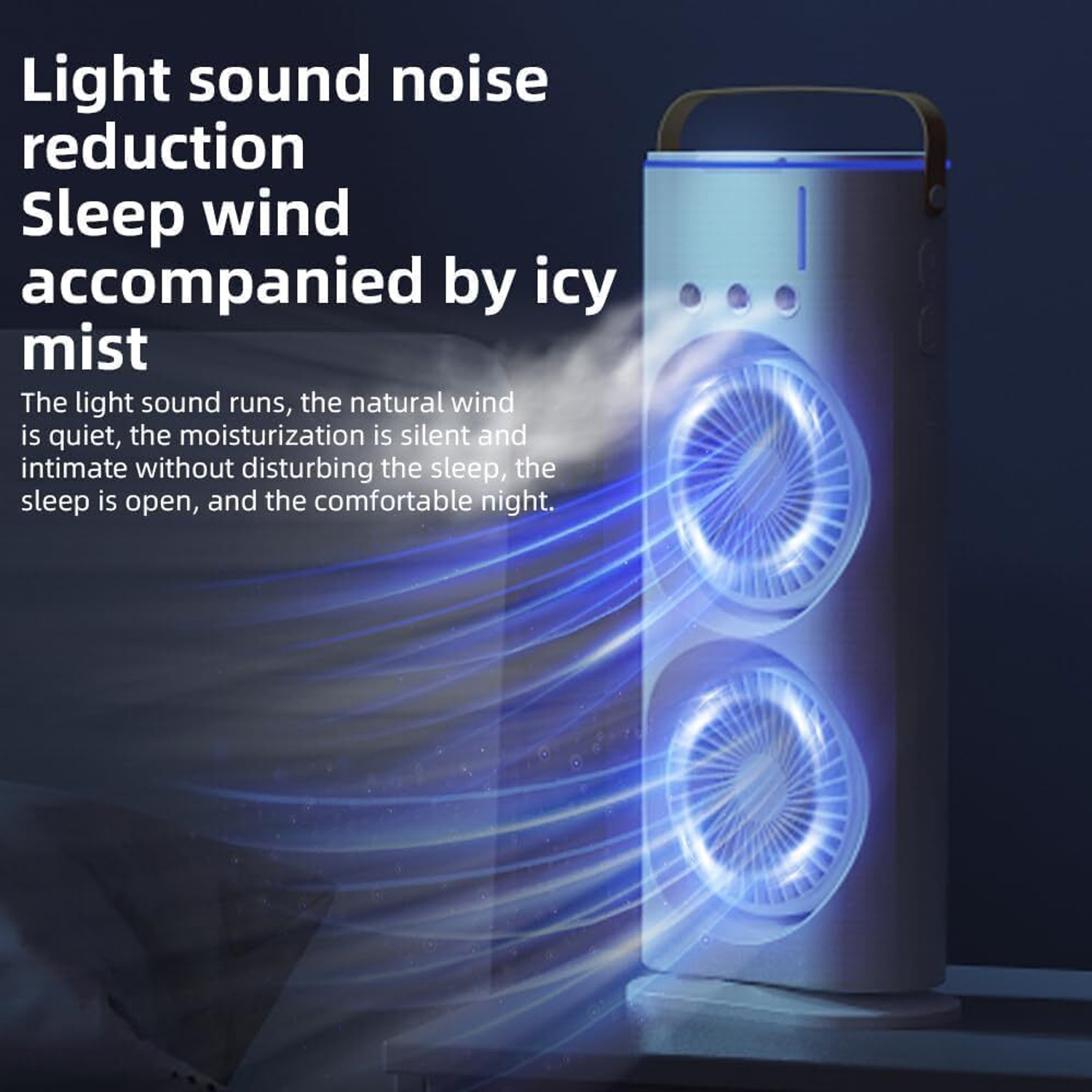 Image of ticrox USB Rechargeable Mini Table & LED Light Cooler Cold Spray, Ice Water Misting Fan Remote Controlled Ceiling Fan