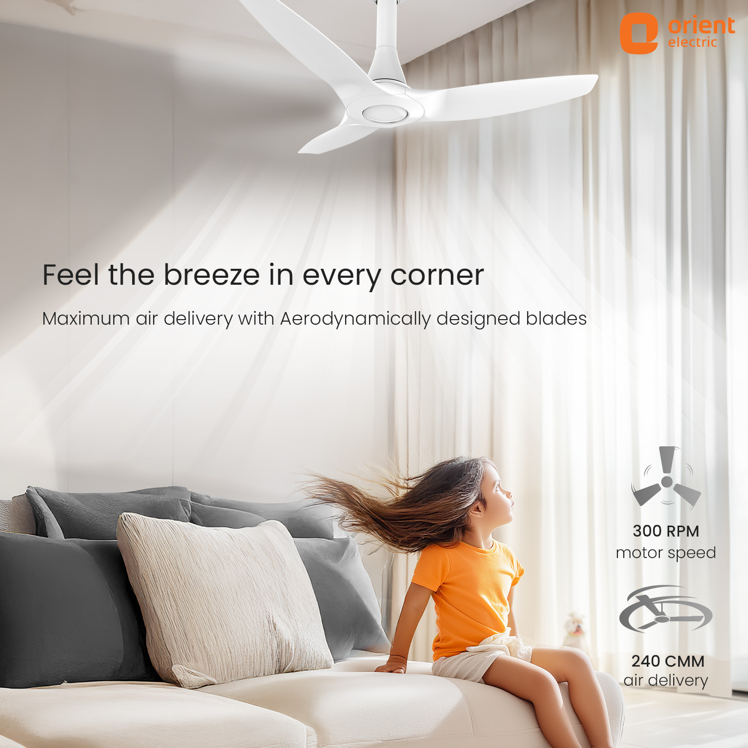 Image of Orient Electric Aeroquiet Neu |Silent Operation |BEE-5 Star Rated|Superior Air Delivery with 5 Year Warranty BLDC Motor with Remote 1230 mm Ceiling Fan
