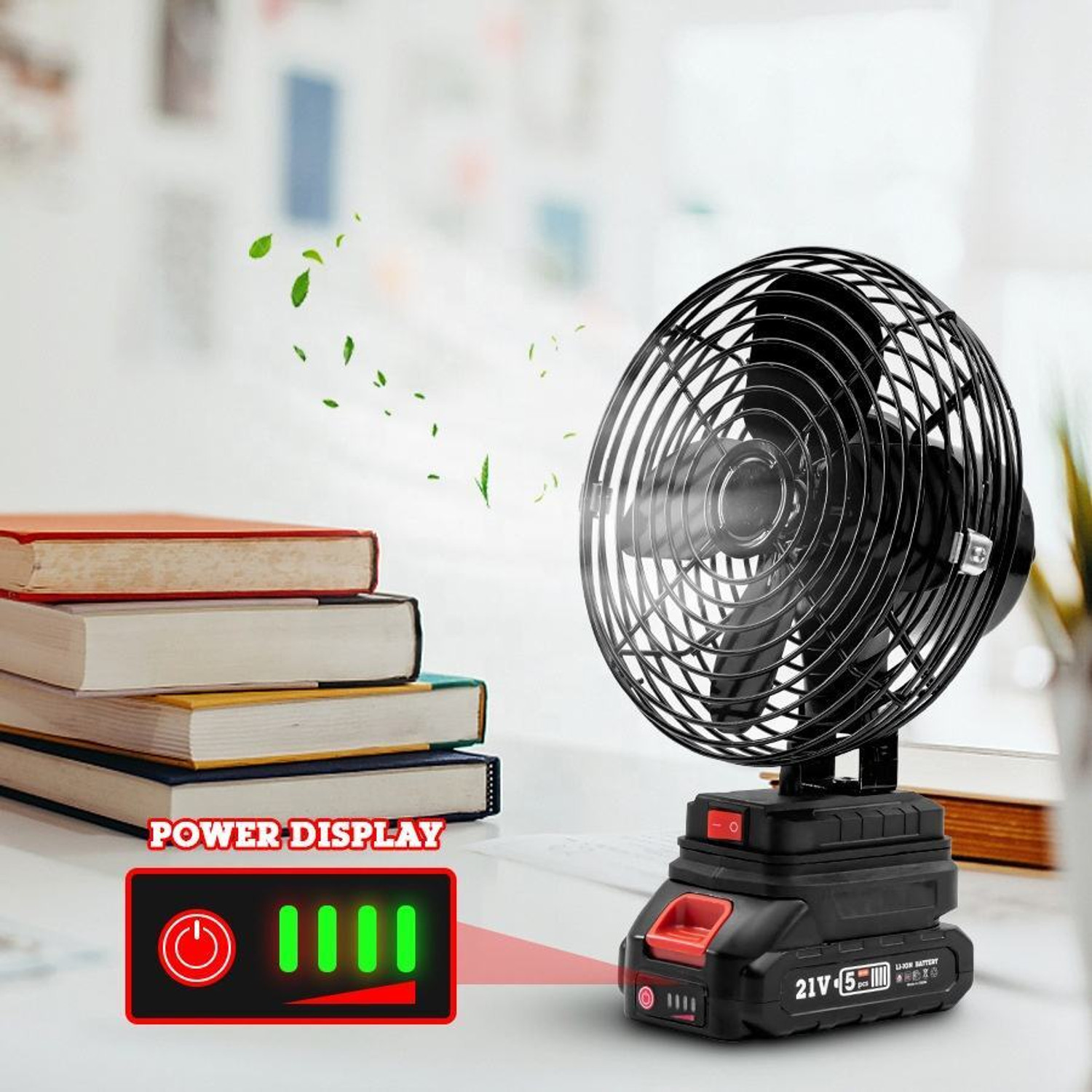 Image of Care 4 PORTABLE HIGH SPEED RECHARGEABLE 8 INCH HIGH BATTERY BACKUP TABLE FAN (AC /DC) with 1 Months Warranty Silent Operation 1430 mm Table Fan