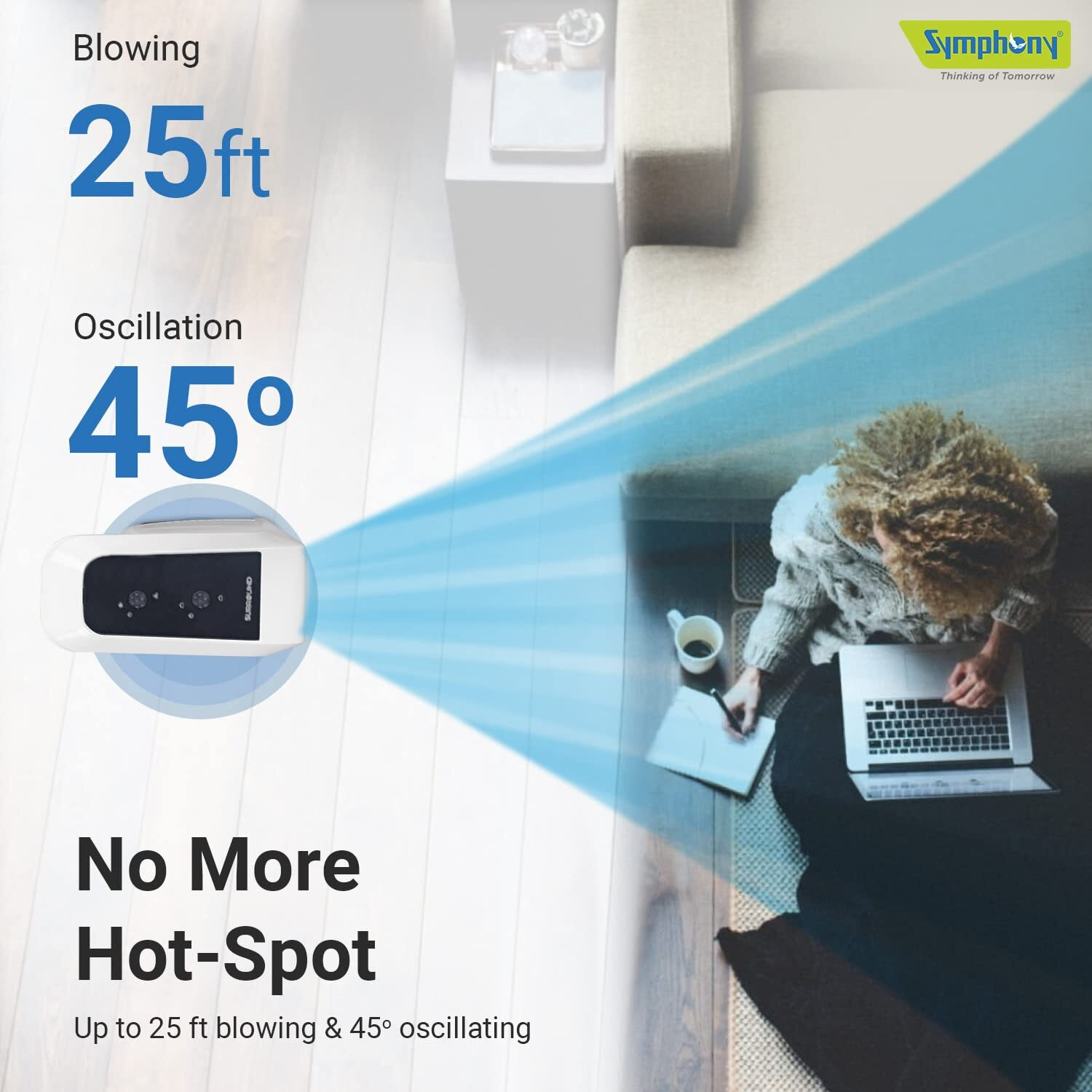 Image of Symphony Surround Bladeless | High Speed | Premium with 1 Year Warranty Ultra High Speed Tower Fan