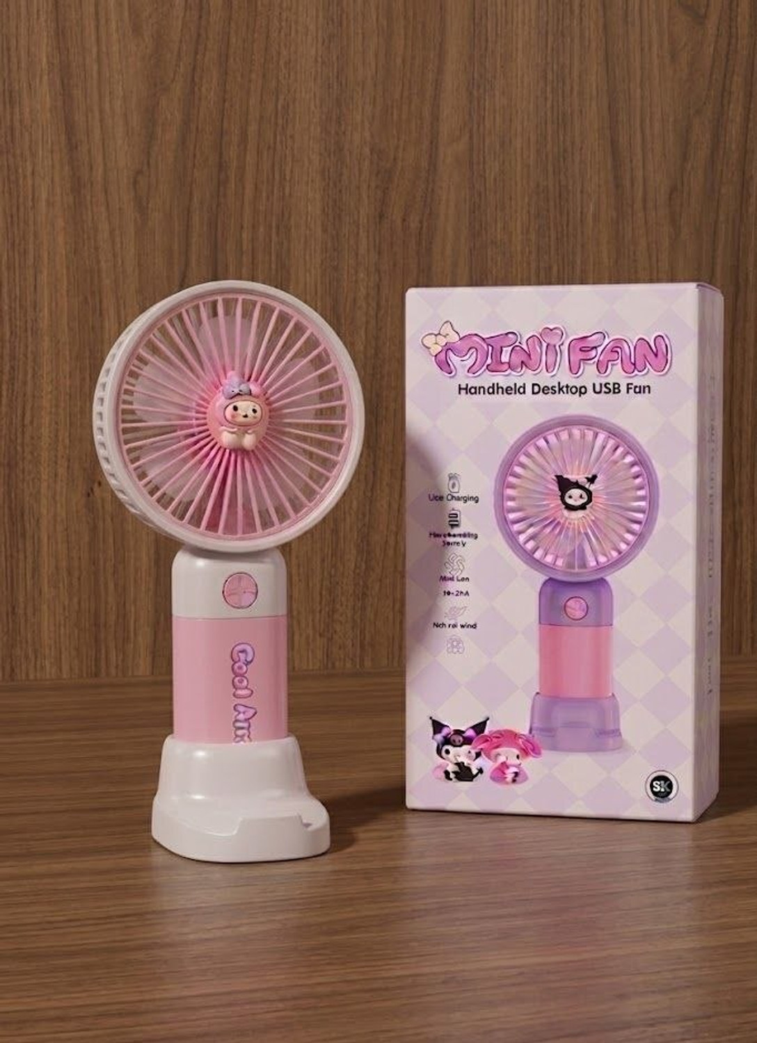 Image of YAKUNOX Portable Handheld Fan Mini USB Rechargeable Cooling Fan Random Colour Anti Dust 90 mm Table Fan