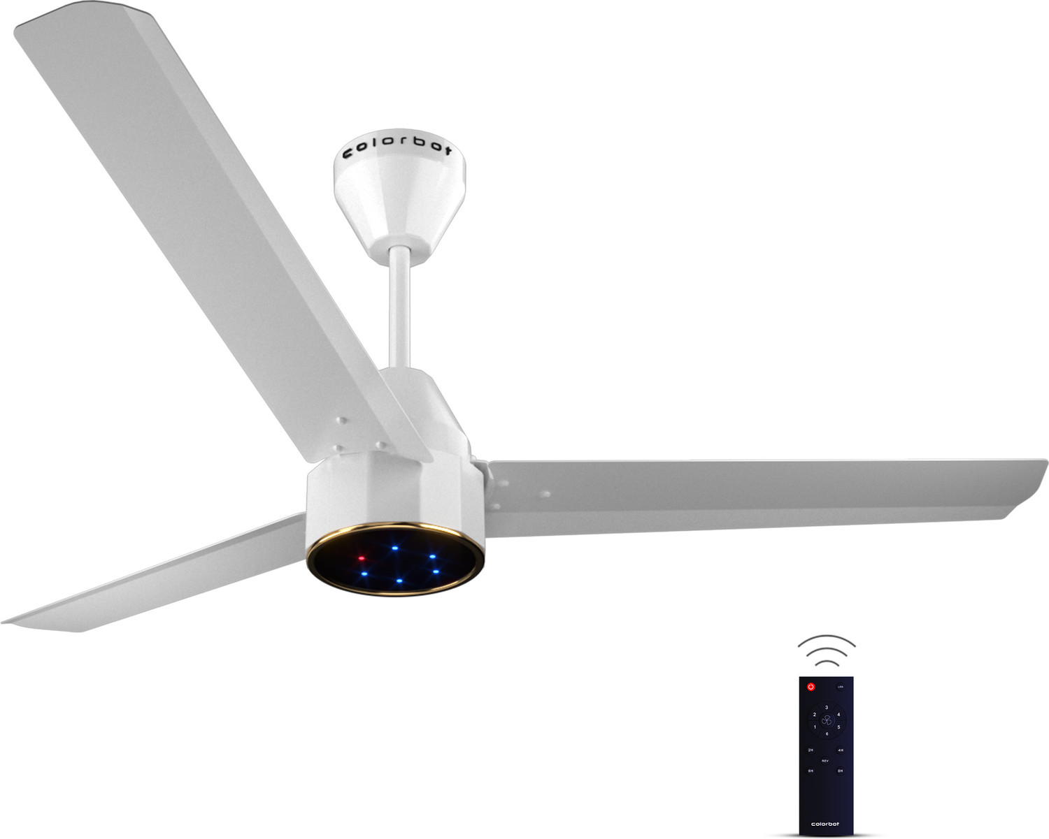 Image of Colorbot Knoxx BLDC Remote Controlled | Highspeed |LED|Reverse Mode| AeroQuiet+ Technolog with 4 Year Warranty BLDC Motor with Remote, With LED Indicators 1200 mm Ceiling Fan