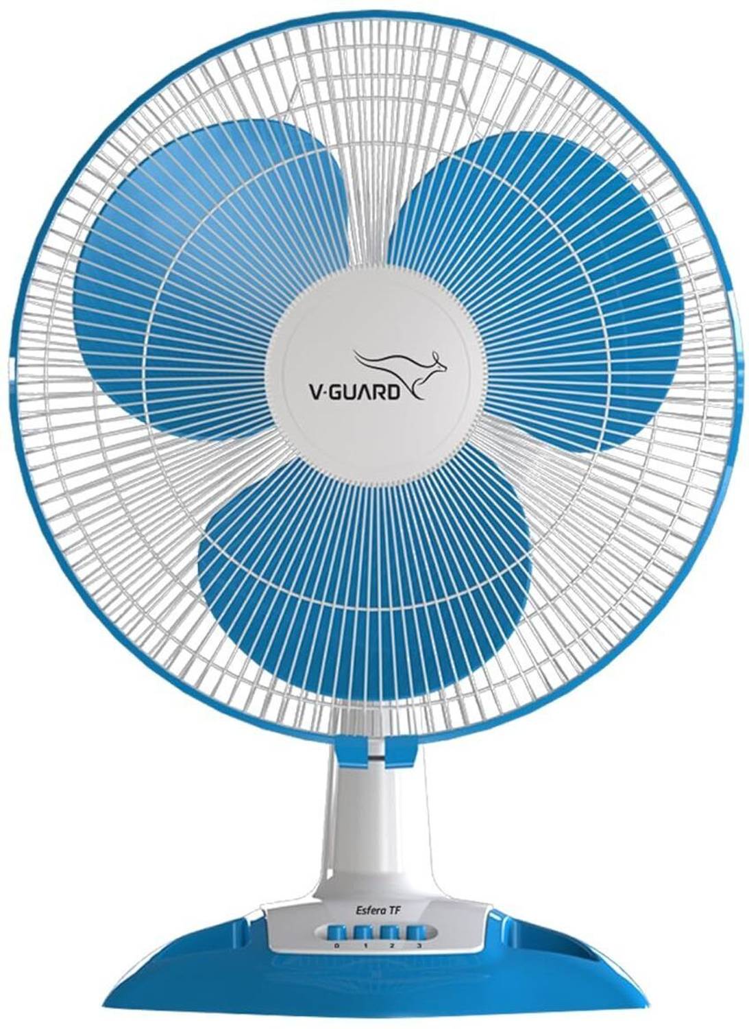 V-Guard Esfera TF (White Blue) | Copper Motor with 2 Year Warranty 400 mm Table Fan