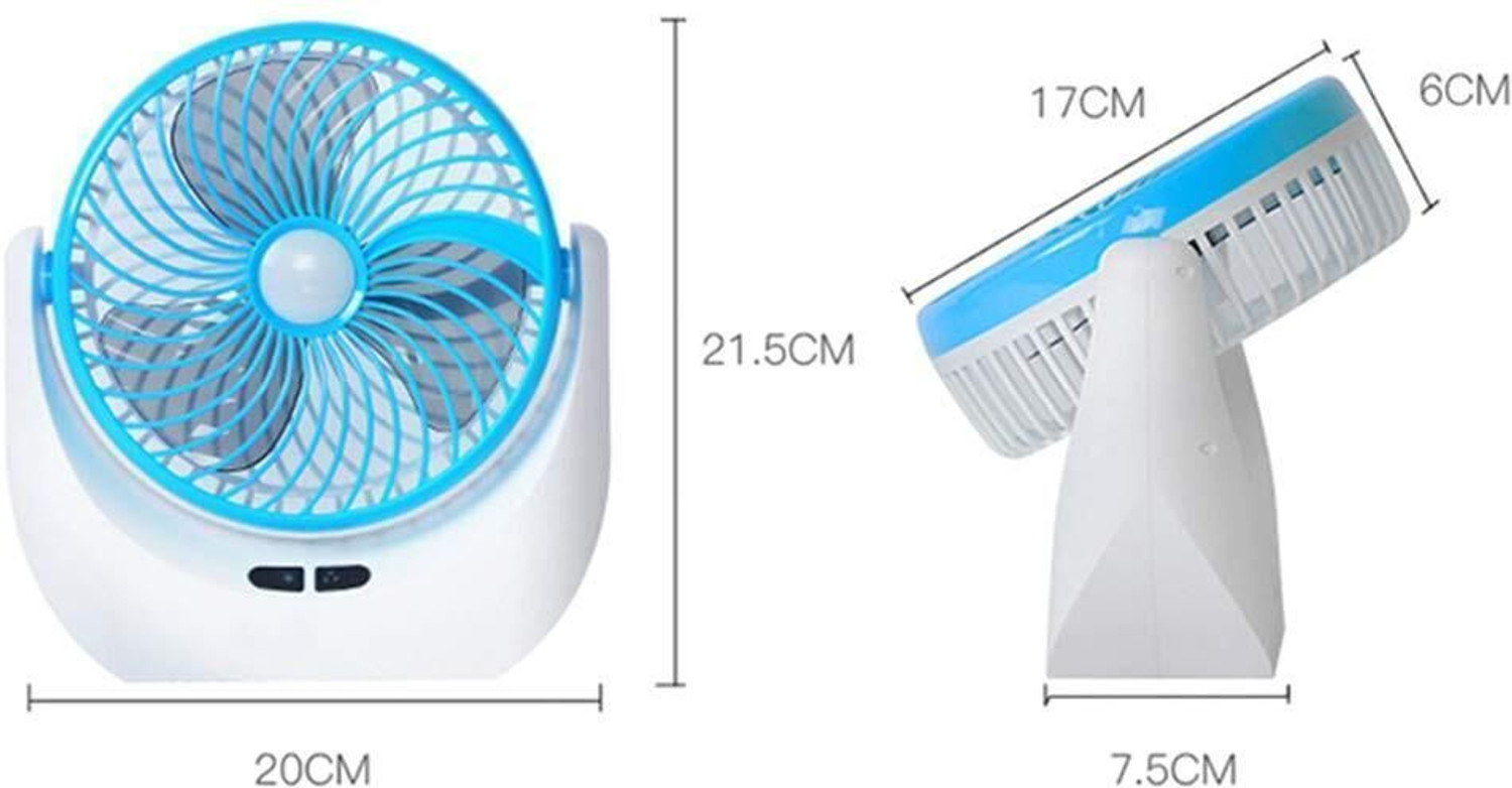 Image of Darshan High Speed Rechargeable Table Fan with LED Light For Office Desk, Home 319 Ultra High Speed 1400 mm Table Fan
