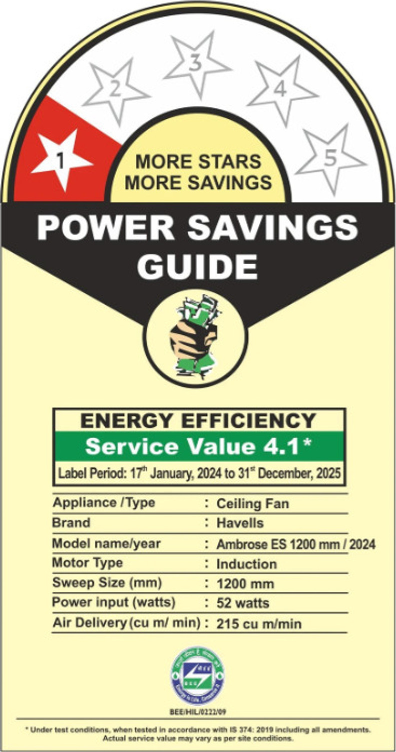 Image of HAVELLS AMBROSE HS with 2 Year Warranty Energy Saving 1200 mm Ceiling Fan
