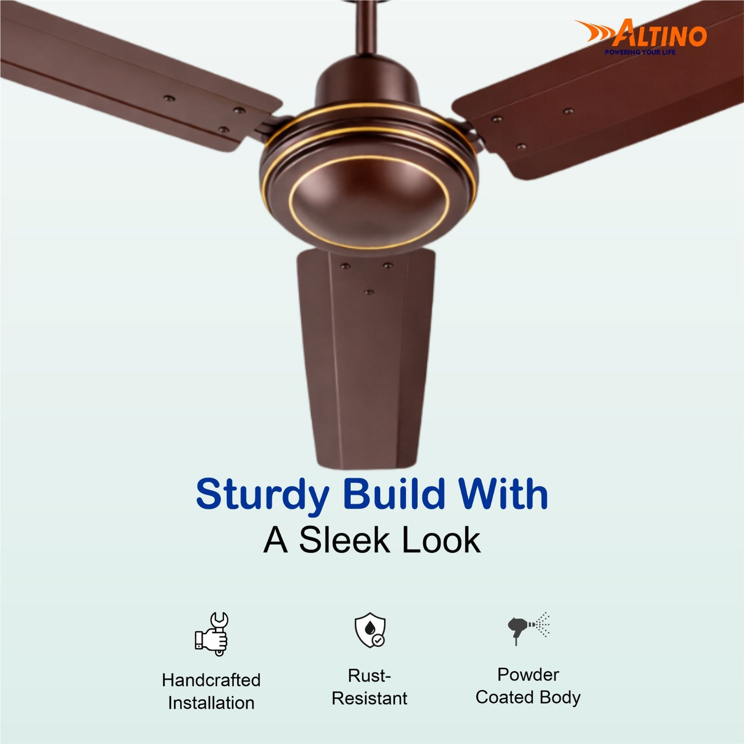 Image of ALTINO TEZZZ Glossy Brown-46 with 1 Year Warranty 1200 mm Ceiling Fan