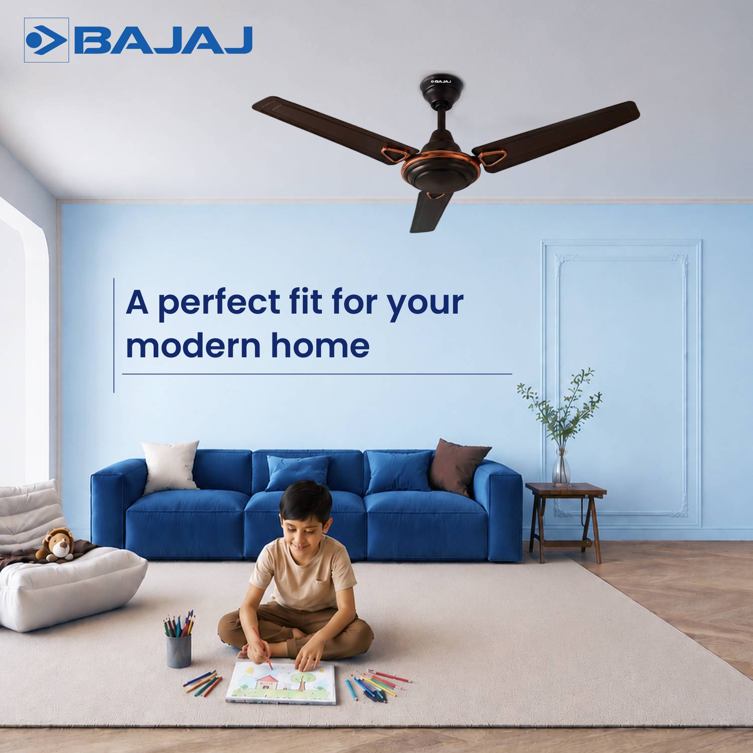 BAJAJ Frore Deco Turbo 1200mm Brown Ceiling Fan - Image 4