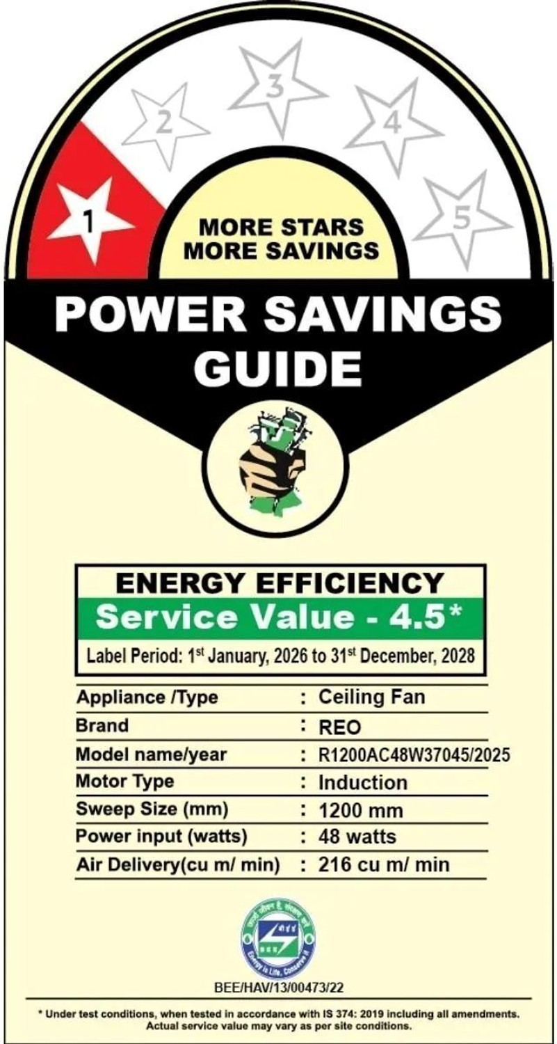 Image of REO Havells Utsav with 24 Months Warranty High Air Delivery, Energy Saving, Anti Rust 1200 mm Ceiling Fan