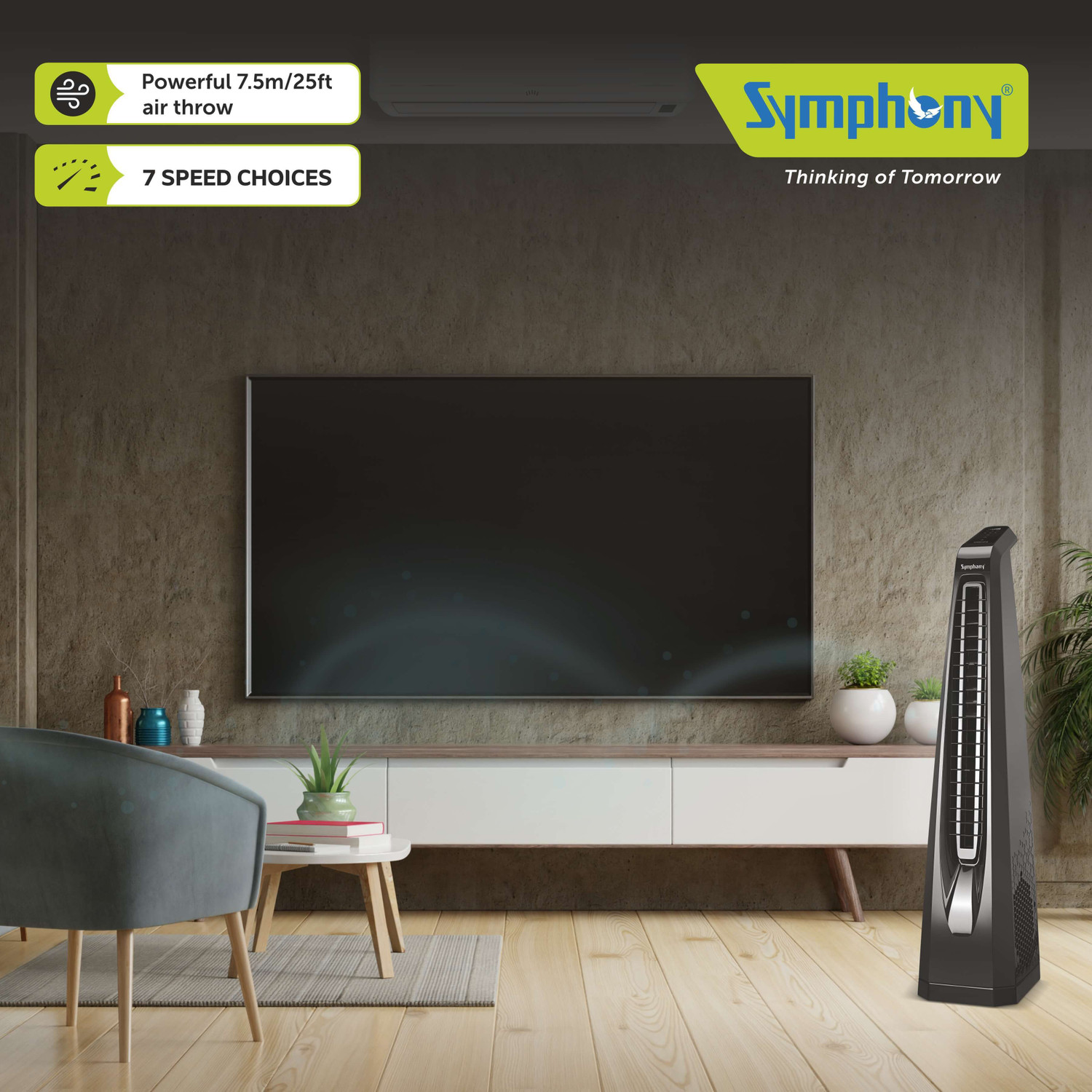 Image of Symphony Surround BLDC | Remote Control with 1 Year Warranty Tower Fan