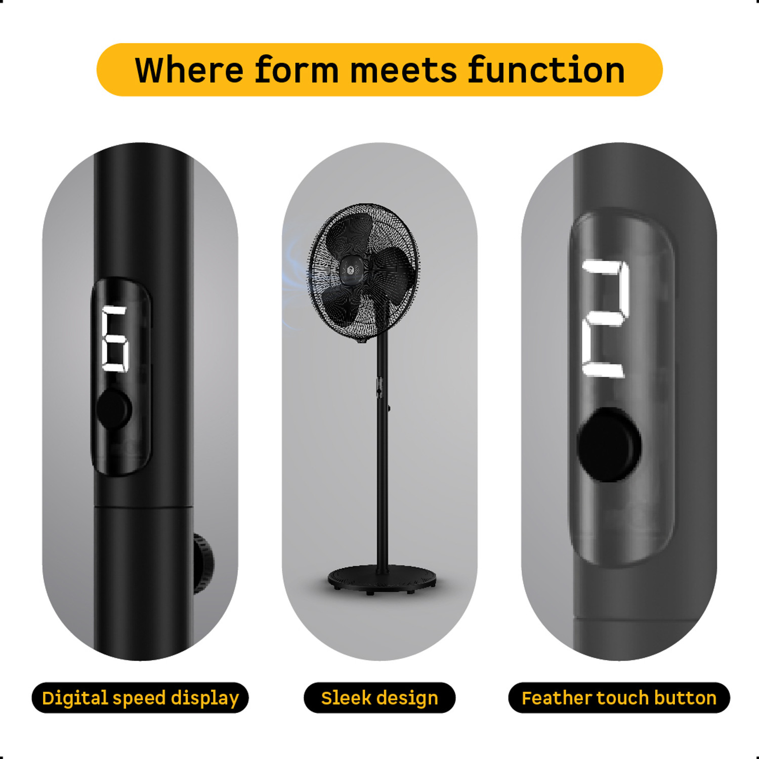 Image of Atomberg RenesaSilent Pedestal Fan6 SpeedsLED DisplayTimerIdeal for Home & Office with 2 Year Warranty BLDC Motor with Remote 400 mm Pedestal Fan (5 Star | Midnight Black | Pack of 1)